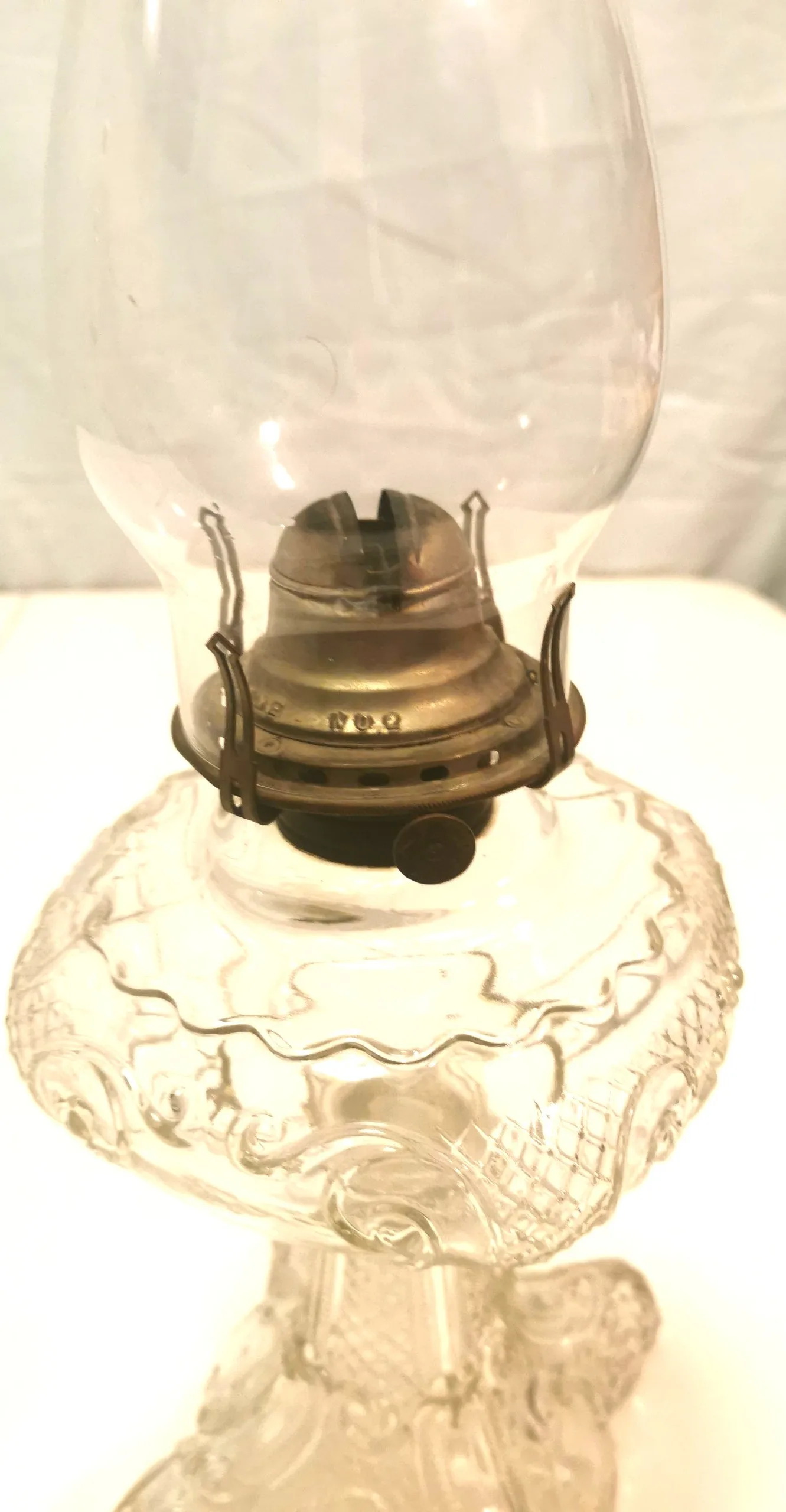 Large Excellent Condition Vintage Lamp Clear Decorative Base 19" image indicator(9)