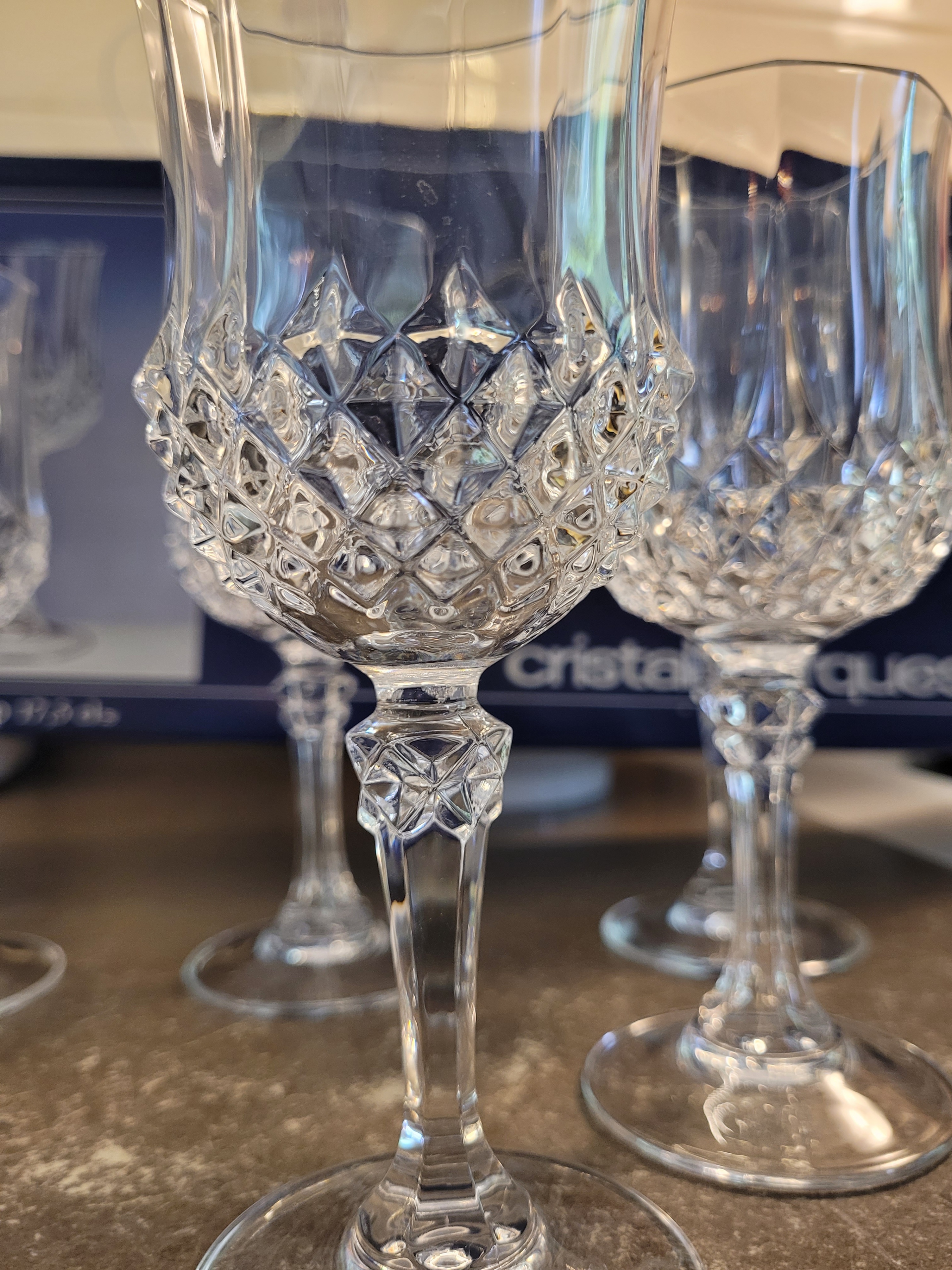Vintage Set of Cristal D'Arques Longchamp Crystal Wine Glasses - photo 3
