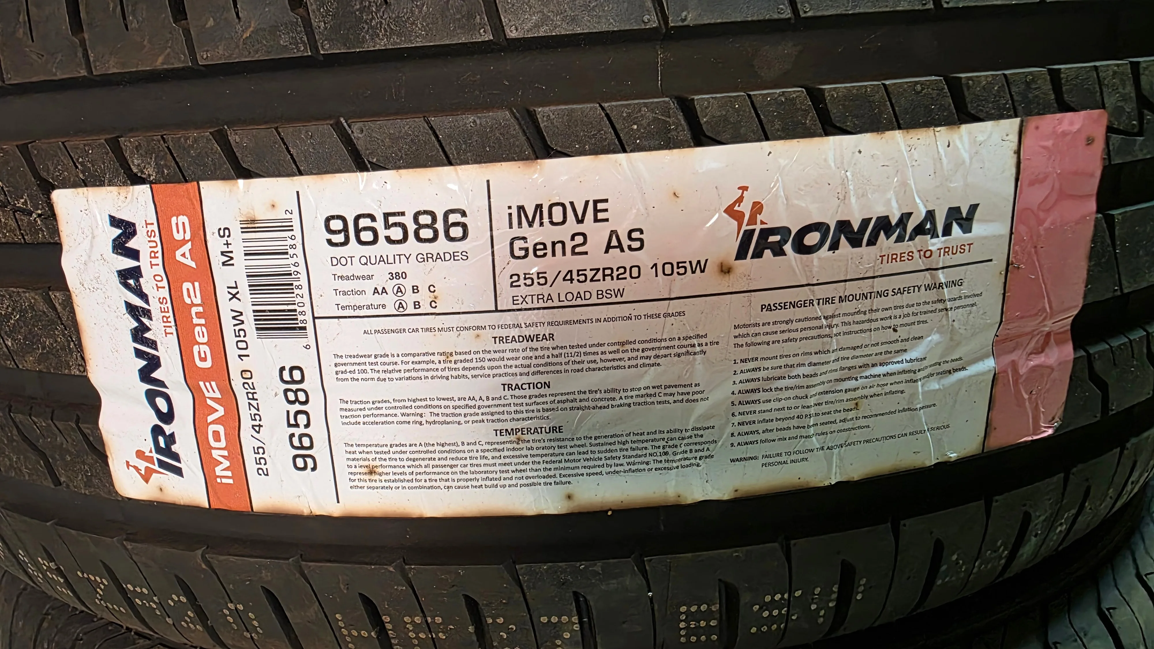 brand new 255/45/20 Ironman all season tires image indicator(5)