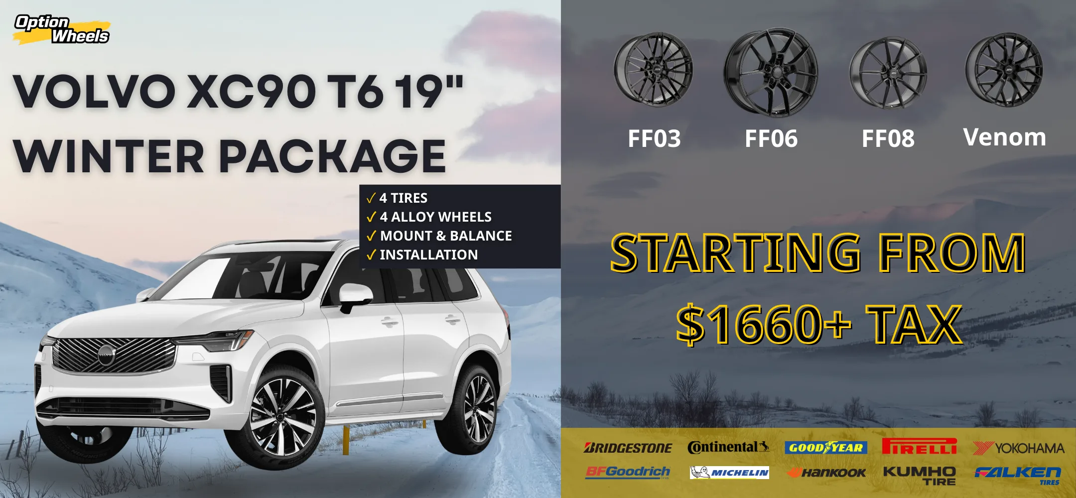 Volvo XC90 T6 19" Winter Tire Packages – Complete Set thumbnail