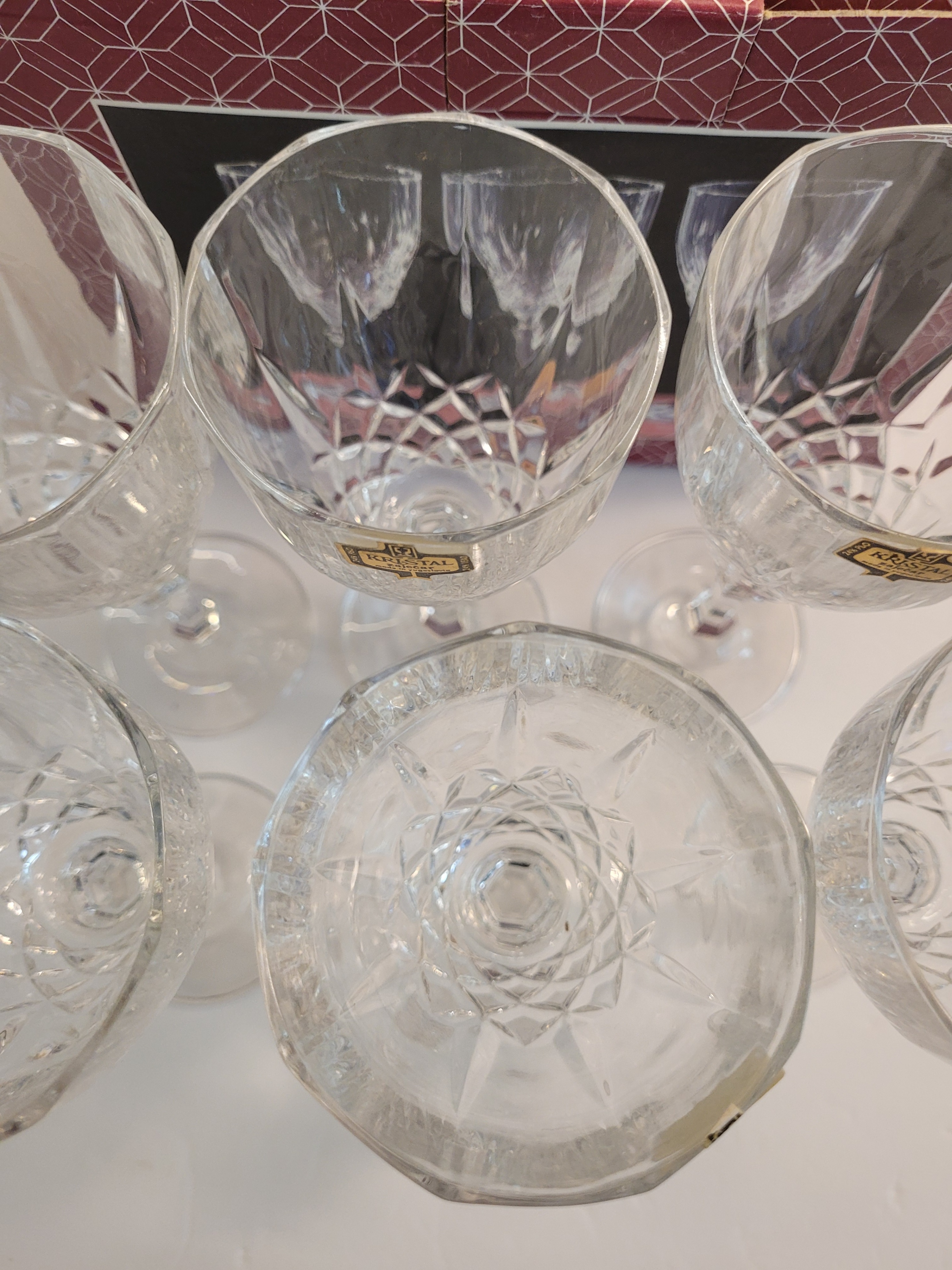 Boxed set of six (6) Crystal D'Adriana Nobility Wine Glasses - photo 4