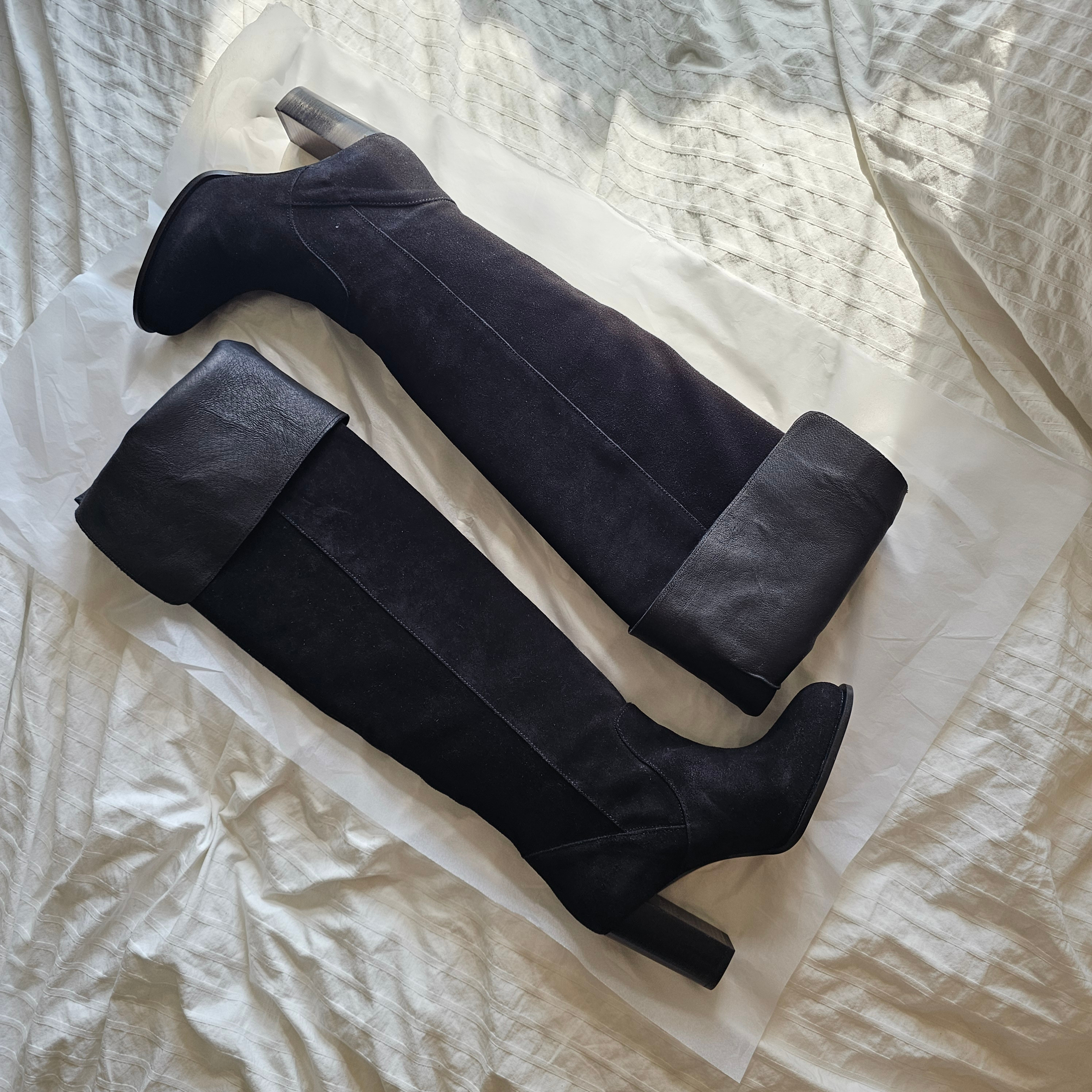 New Topshop Over The Knee Suede Boots-2014-Black-UK5/38EU/7.5US - photo 3
