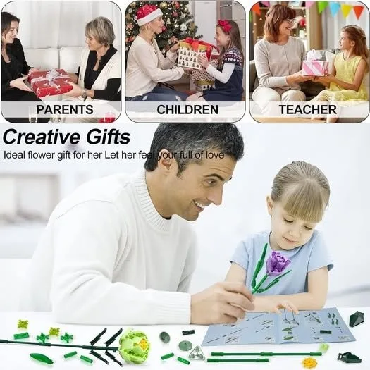 Lego Flower Bouquet Building Kit, 999Pcs image indicator(7)