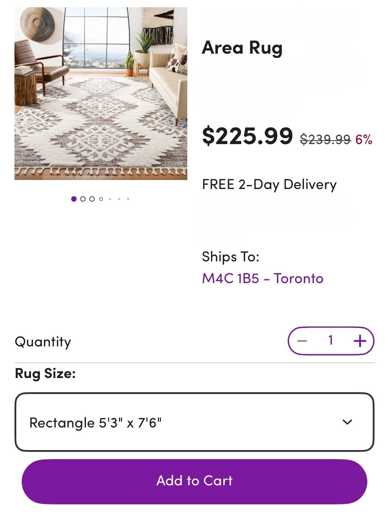 New 5'3" x 7'6" Area Rug image indicator(8)