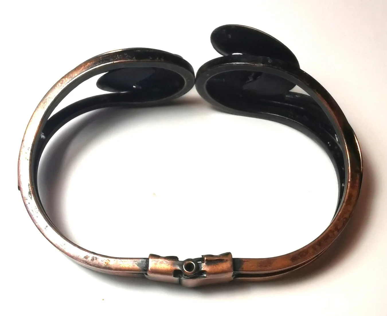 Vintage Copper Hinged Clamper Bracelet Style Cuff Medium image indicator(5)