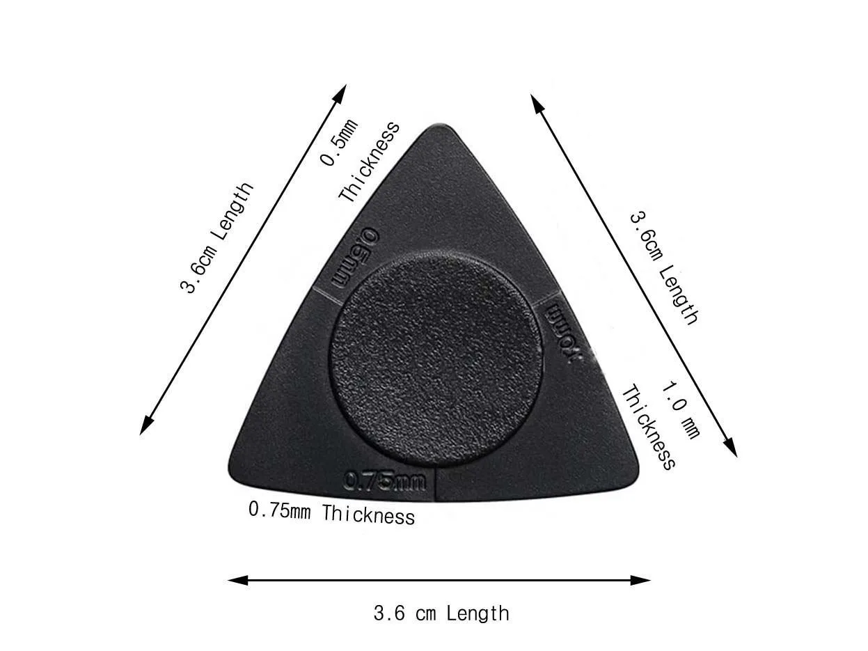 5 pcs Multi-Thickness Guitar Picks – 0.5mm, 0.75mm, 1.0mm image indicator(3)