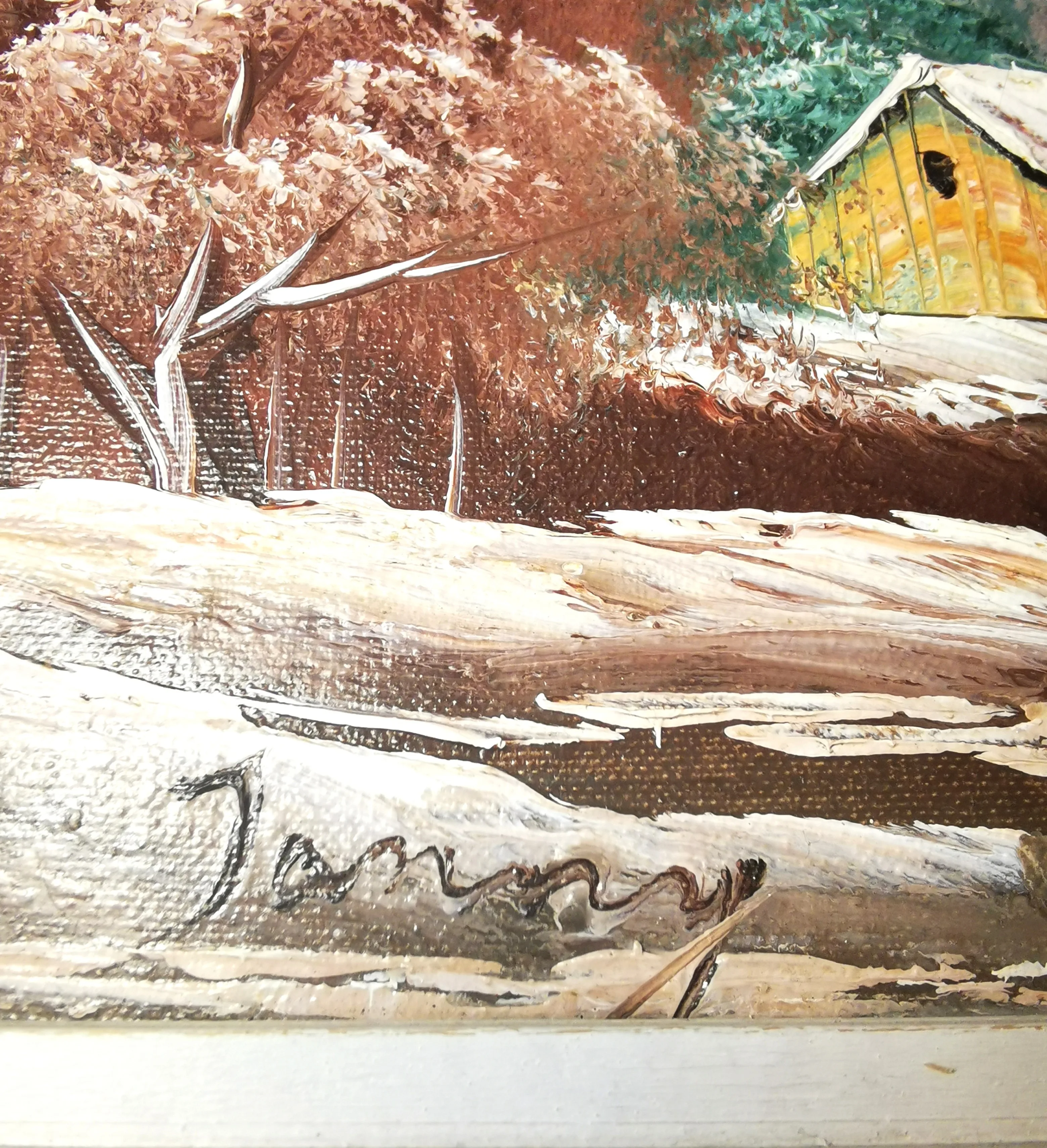 Oil Painting Countryside Landscape Signed Vintage image indicator(7)