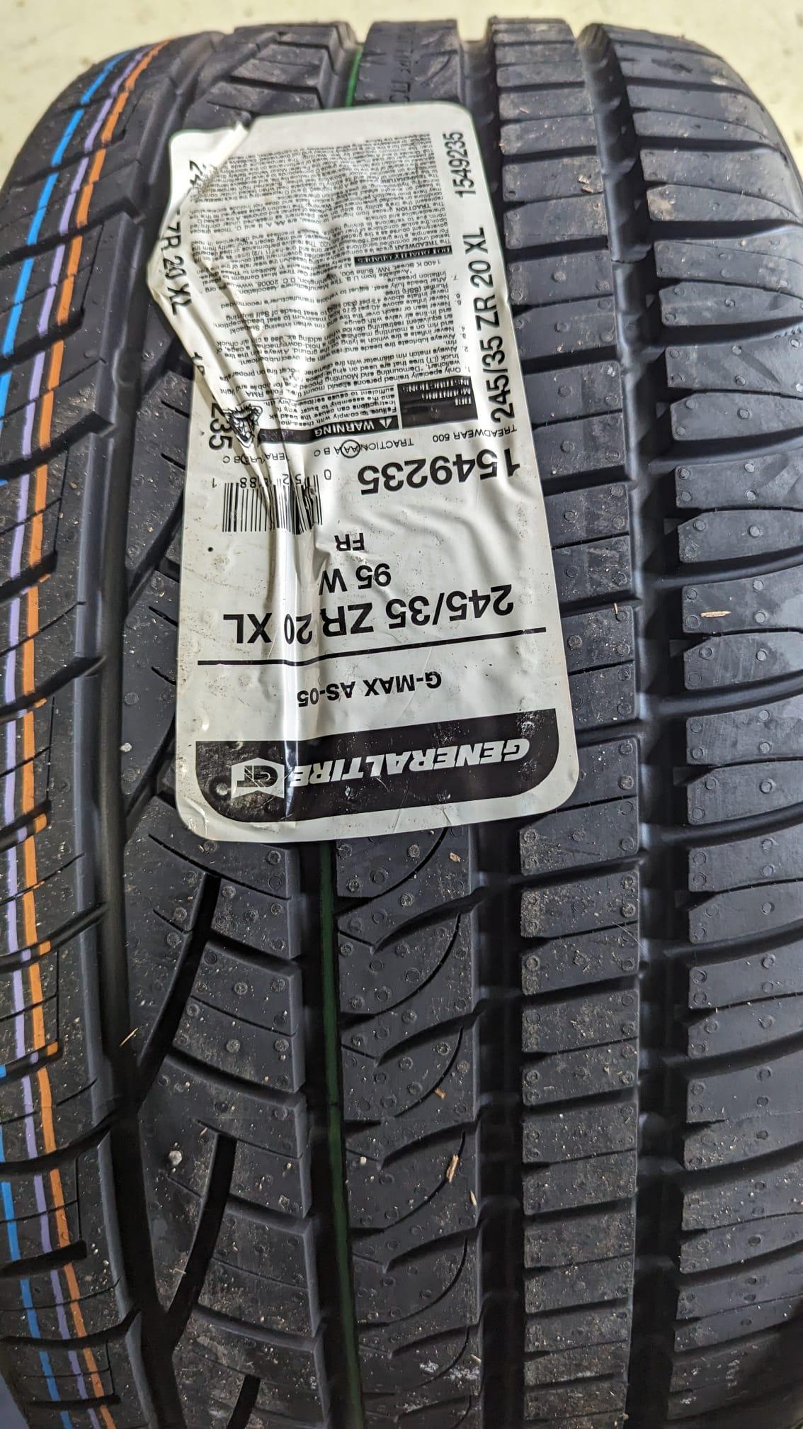NEW 245/35/R20 General GMax AS05–BMW 5 Series/6 Series/Jag XF