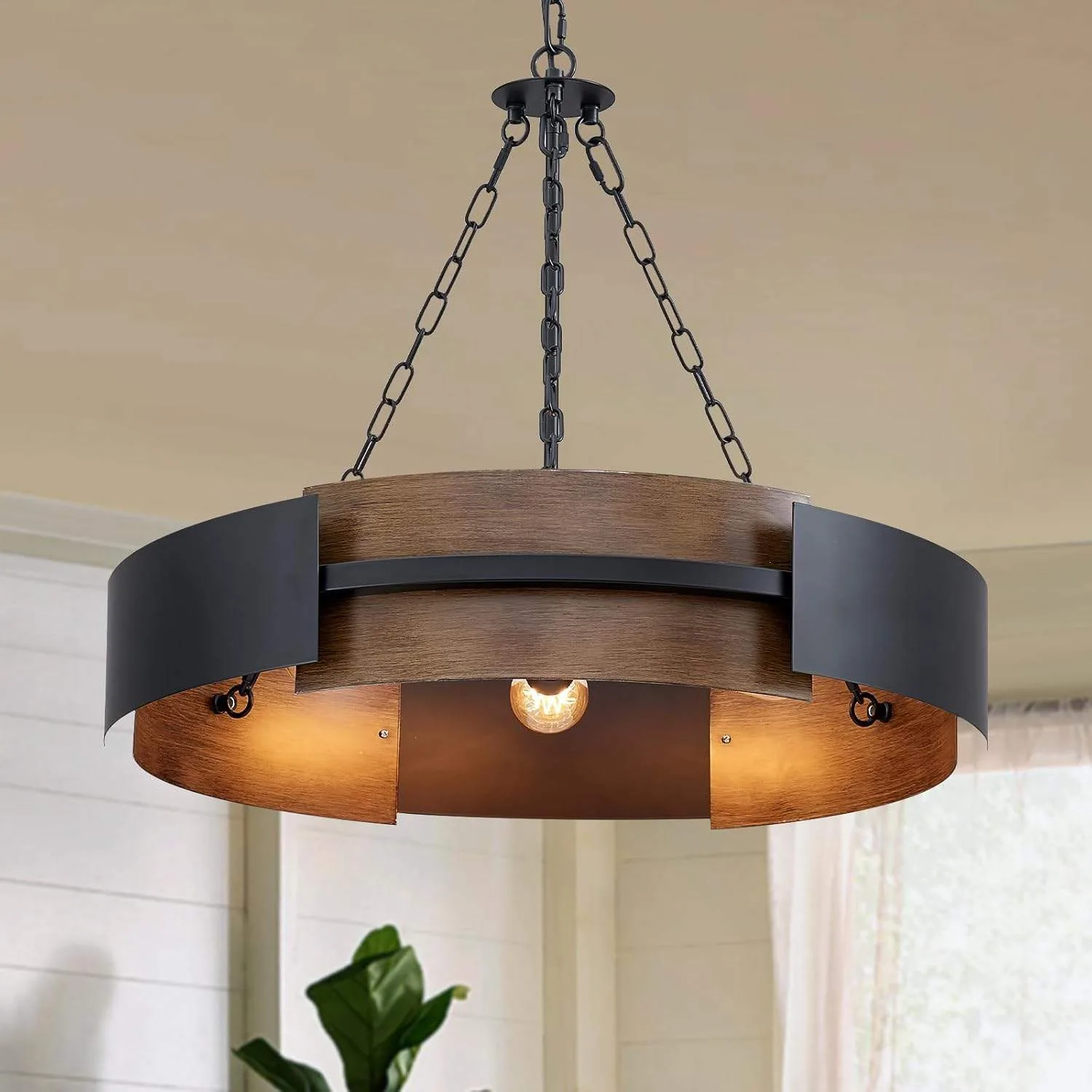 New 26" Farmhouse Drum Chandelier thumbnail