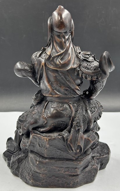 RARE ANTIQUE-STYLE GUAN YU WARRIOR STATUE – 10.5” TALL - photo 4