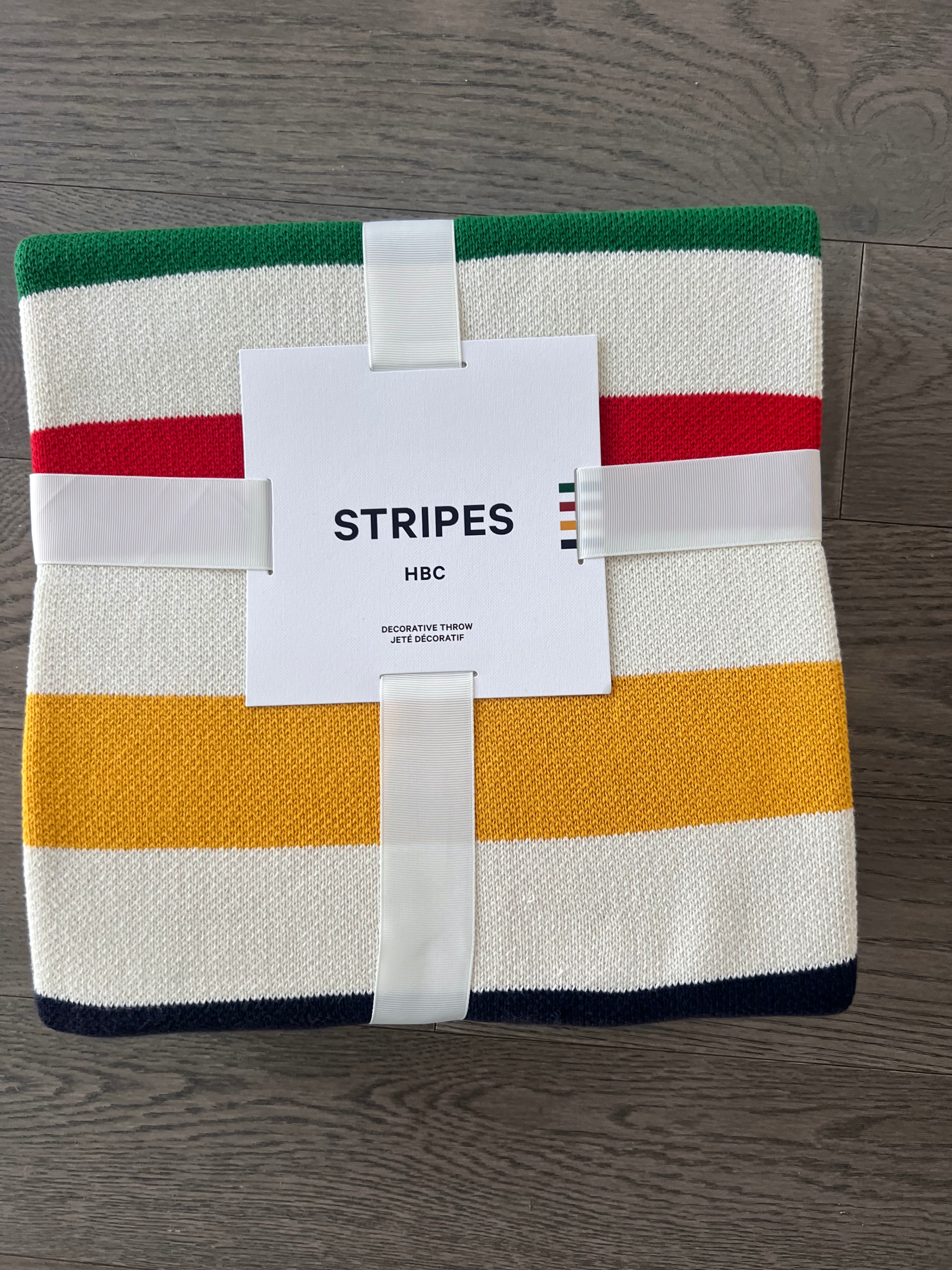 Hudson Bay Company Cotton Knit Throw, Multi-Stripe Blanket - photo 3