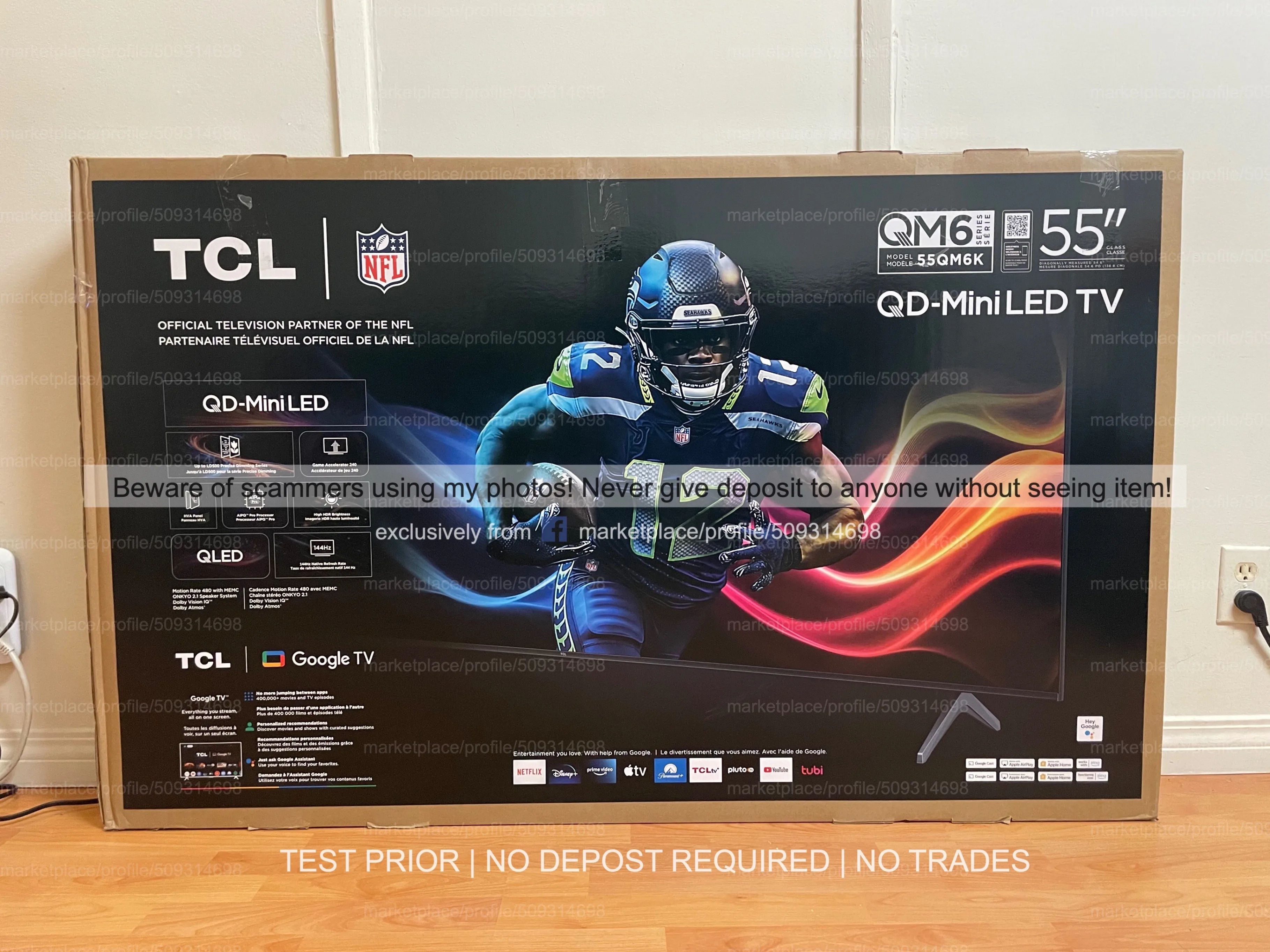 NEW! TCL 55" QD-MINI LED 55QM6K 4K HDR 120hz  Smart Google TV