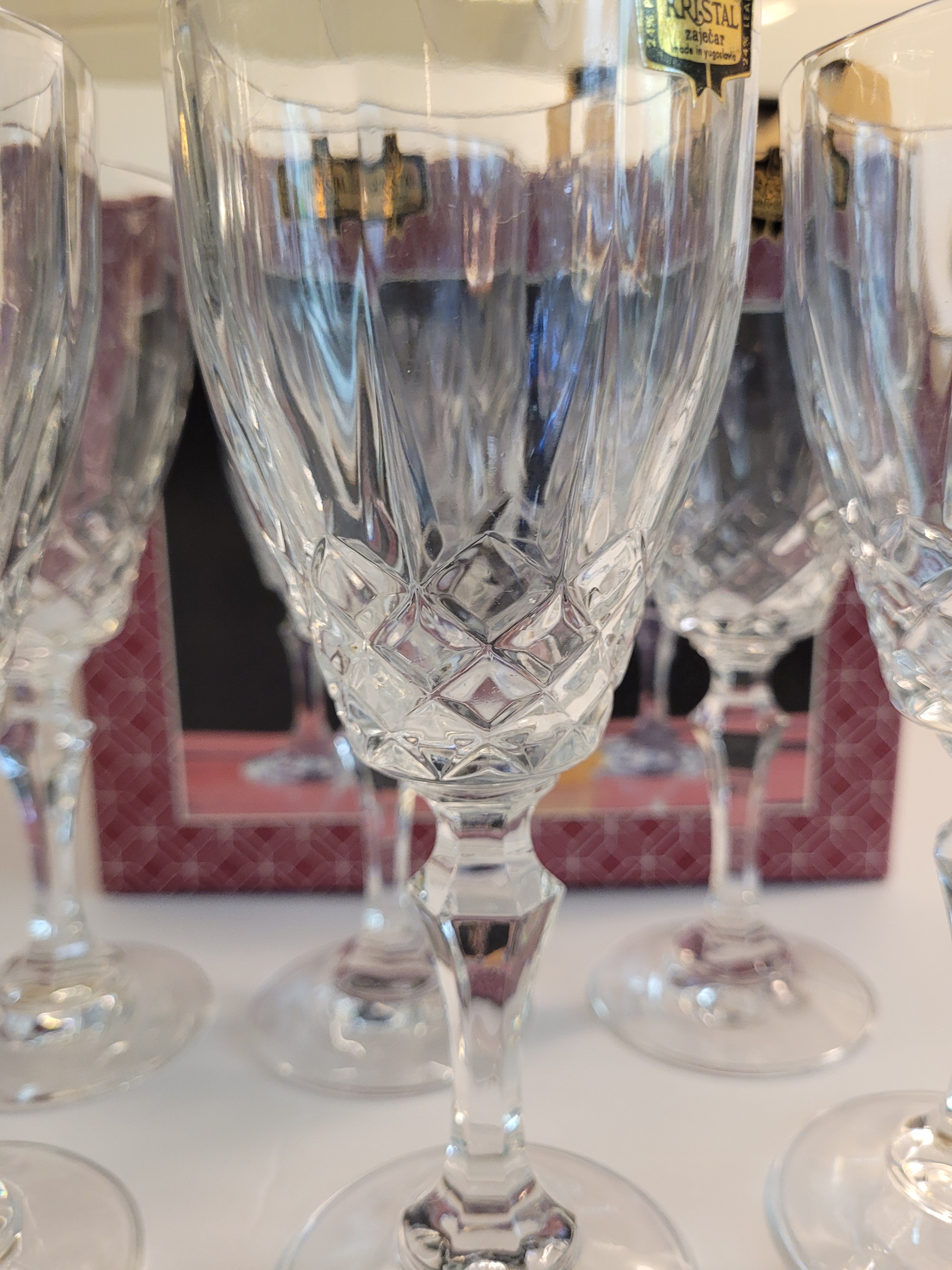 Boxed set of six (6) Crystal D'Adriana Nobility Wine Glasses - photo 3