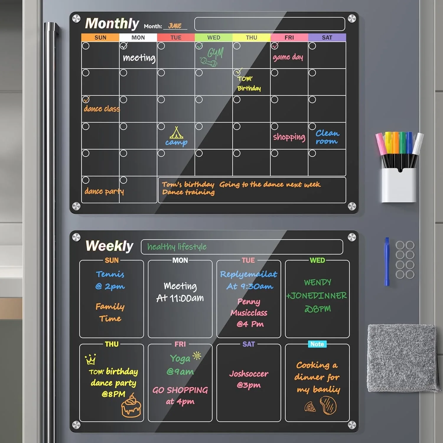 Magnetic Monthly and Weekly Fridge Calendars image indicator(2)