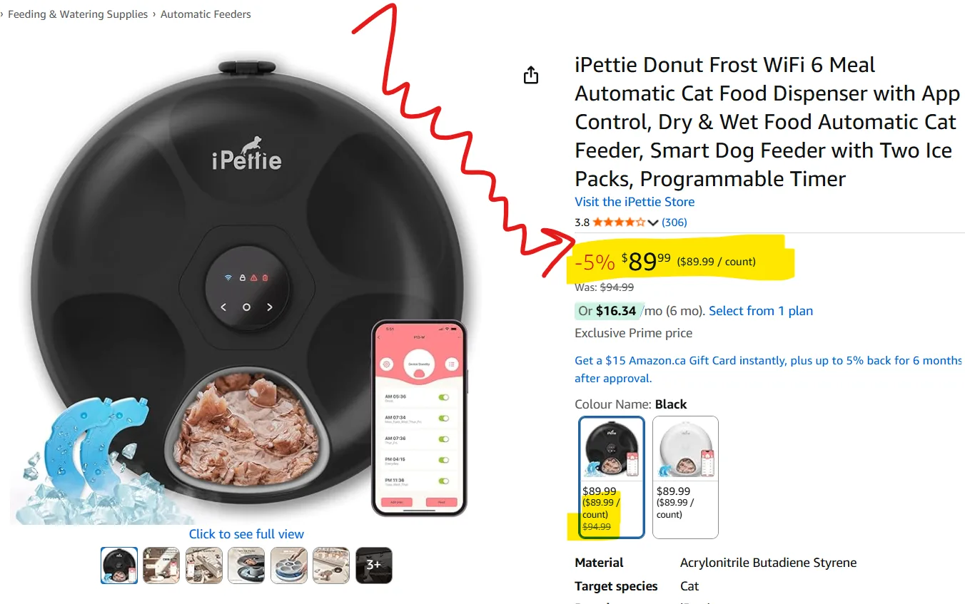 iPettie Donut Frost WiFi Automatic Pet Feeder (6 Meals) image indicator(4)