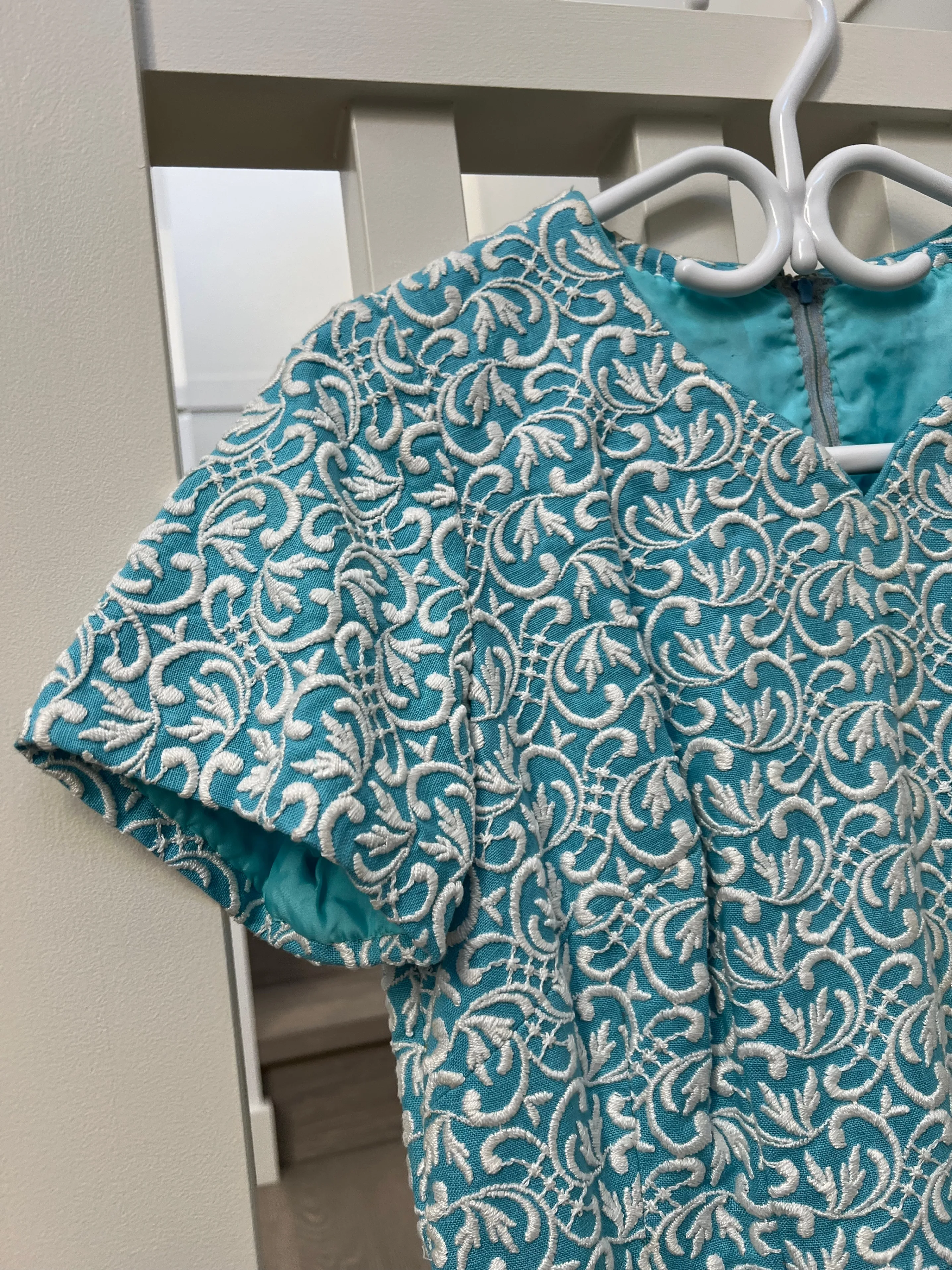 Vintage MCM 1960s Embroidered Dress image indicator(3)