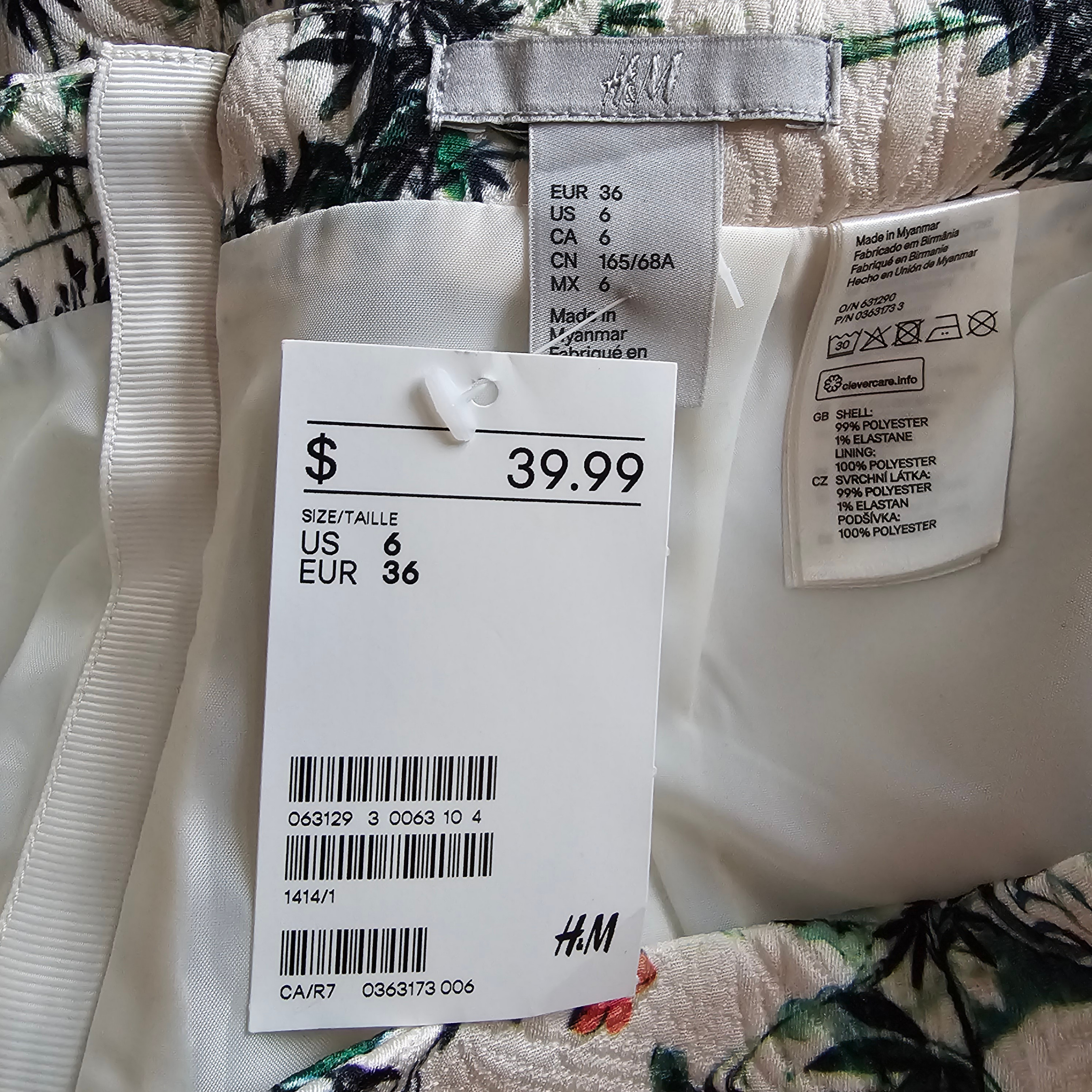 NWT H&M Jacquard Pencil Mini Skirt - Sz US6 - photo 3