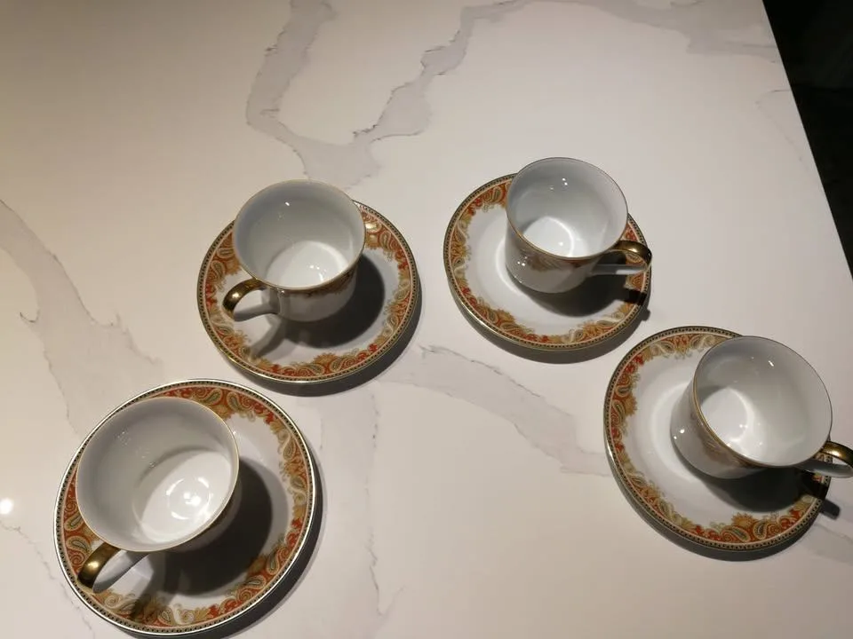 NEW VINTAGE Mikasa Amherst 5874 Footed Cup Saucer - 4 Sets image indicator(2)