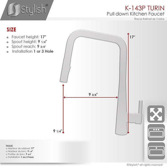 Single Handle Pull Down Kitchen Faucet by Stylish K-143P - photo 3