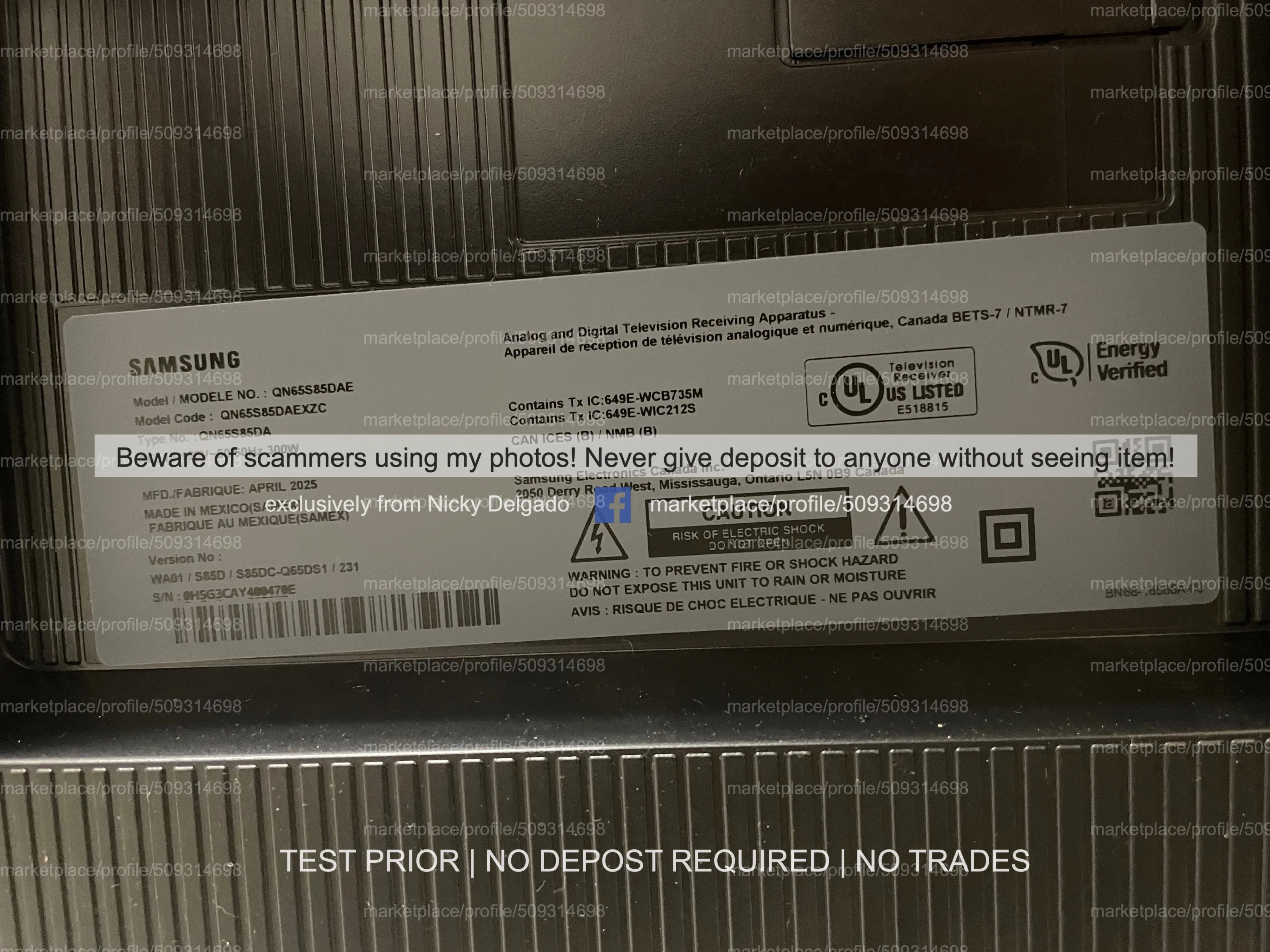 NEW! Samsung 65" OLED 4K Smart TV QN65S85DA - 4K 120hz VRR. 2025 image indicator(3)