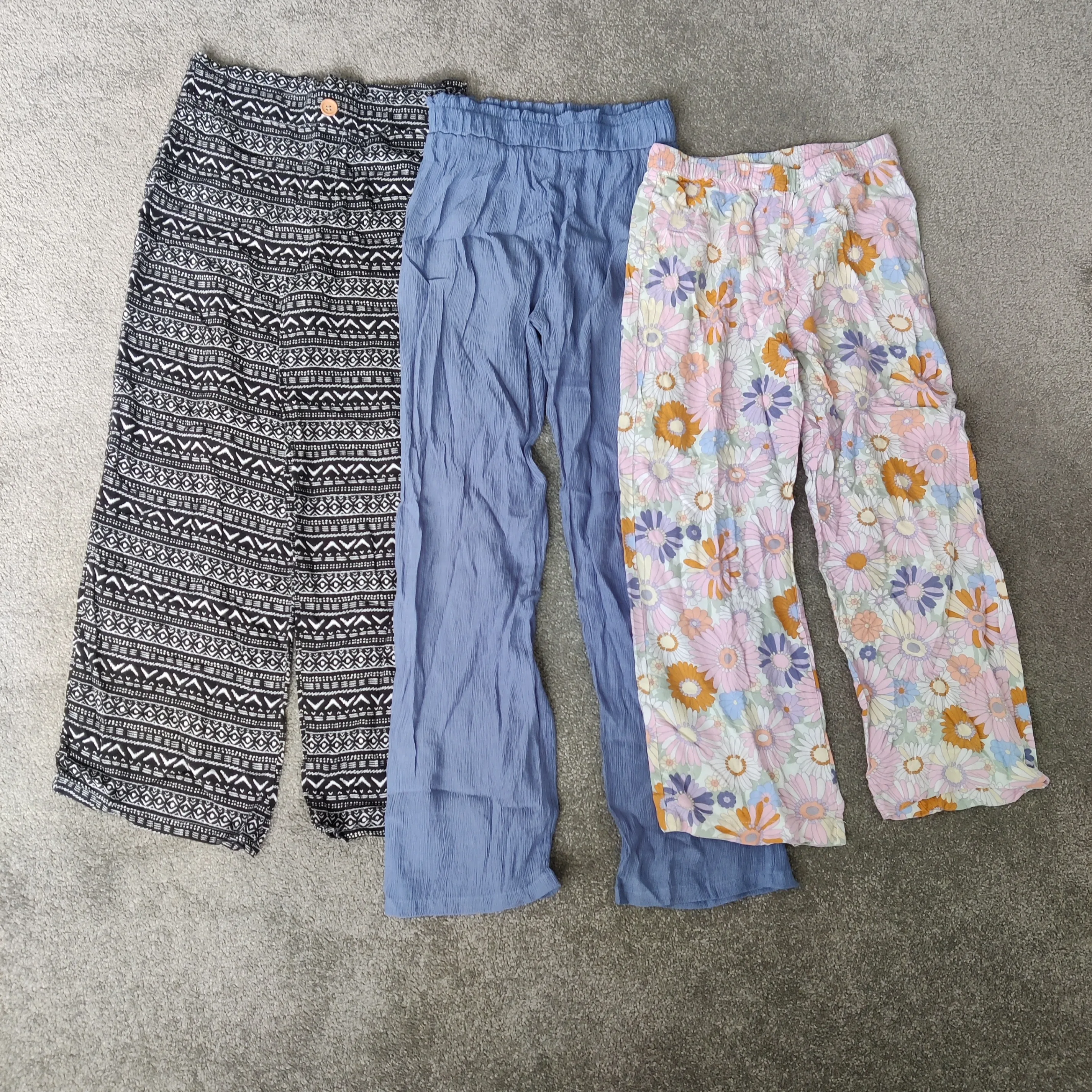 Girl's Palazzo Pants Set of Three Size 10 Years Floral Summer thumbnail