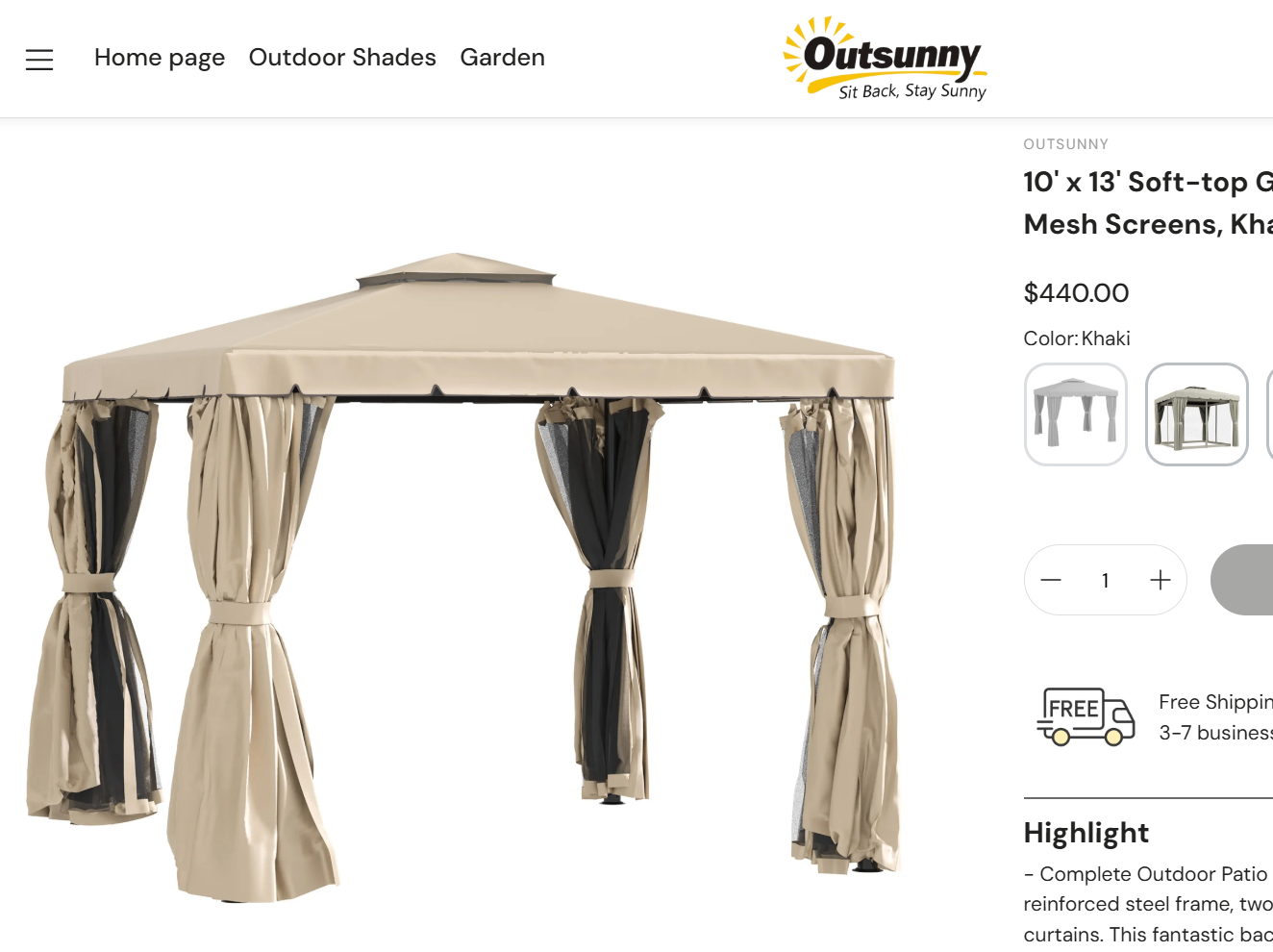 New Outsunny 10x10 Outdoor Deck Gazebo