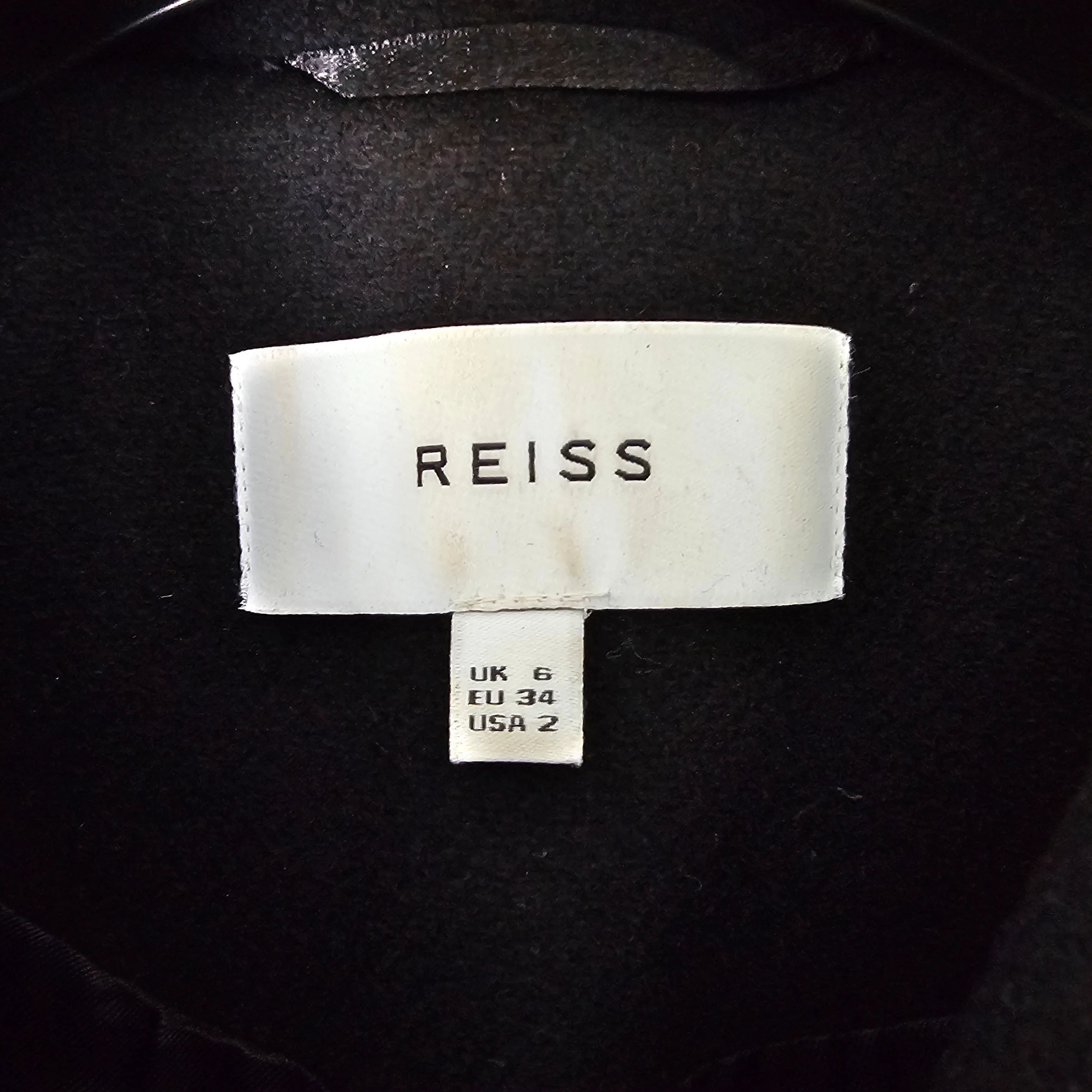 Reiss Cody Long Length Larger Lapel Coat - Black - Sz UK6/US2 image indicator(4)