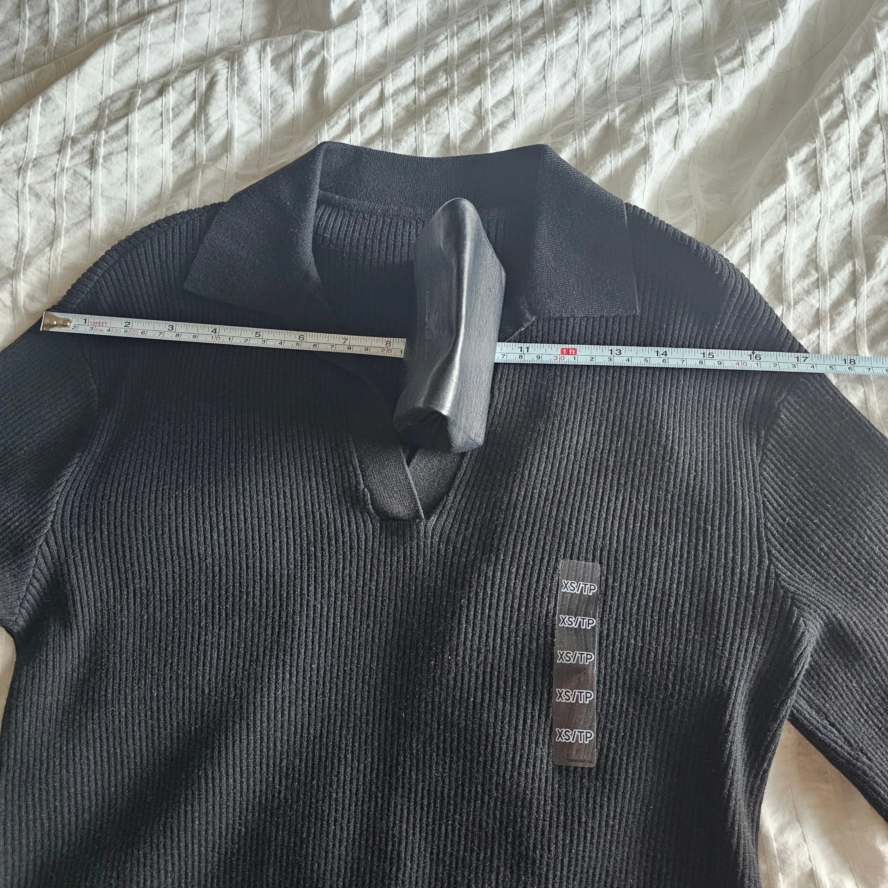 NWT Uniqlo Washable Knit Ribbed Polo Sweater - 2024 - Black - XS image indicator(8)
