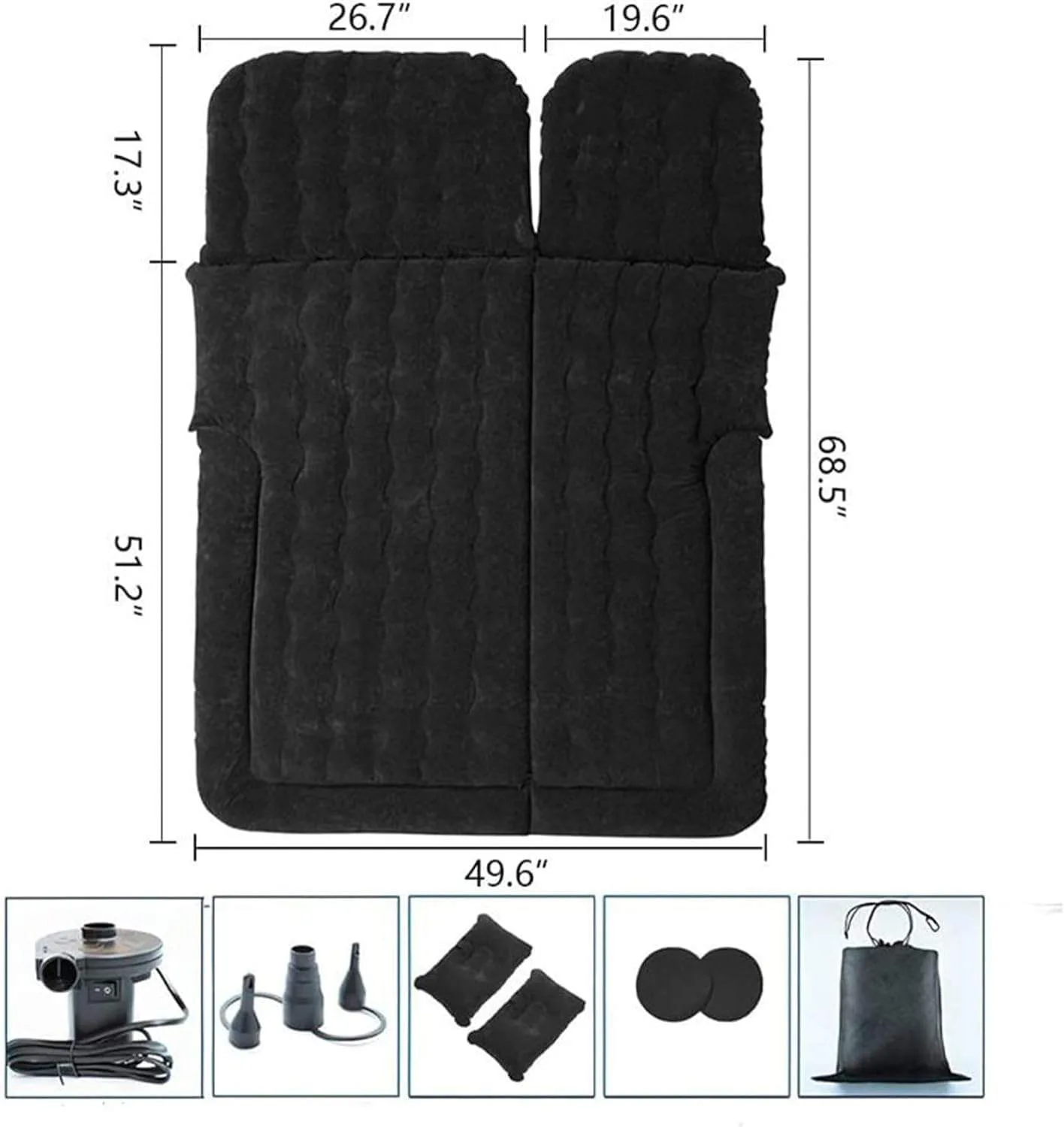 SUV Inflatable Car Mattress with Pump & 4 Pillows, 174 x 126 cm image indicator(8)