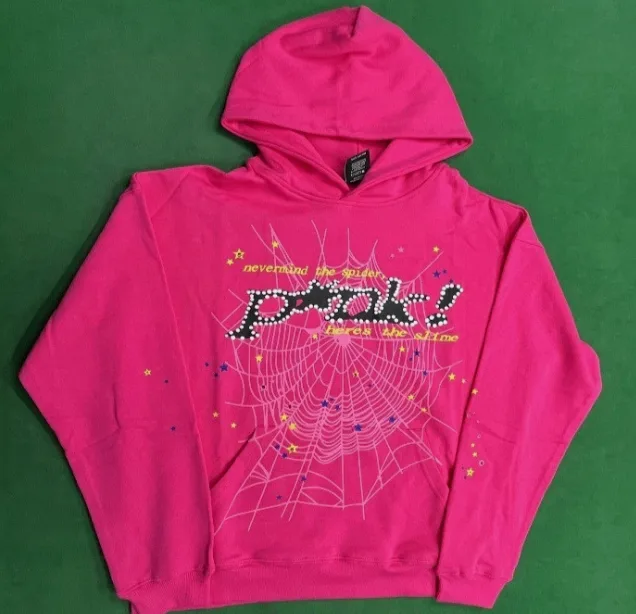 Pink! Spiderweb Graphic Hoodie (BRAND NEW REAL) thumbnail