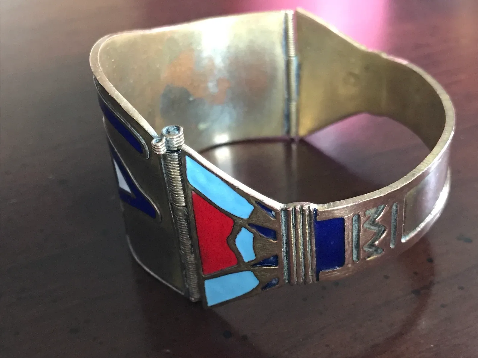 Eye of Horus Enamel Cuff Bracelet - Egyptian Revival image indicator(6)