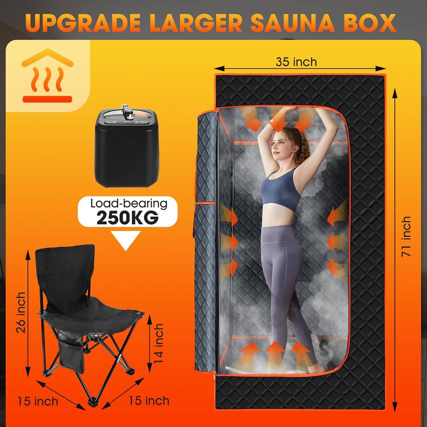 Portable Home Sauna Box for Full Body Steam Relaxation - photo 3