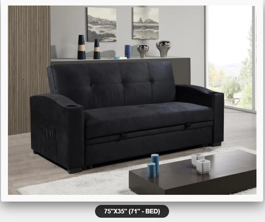 Brand new black velvet sofa bed - $999 thumbnail