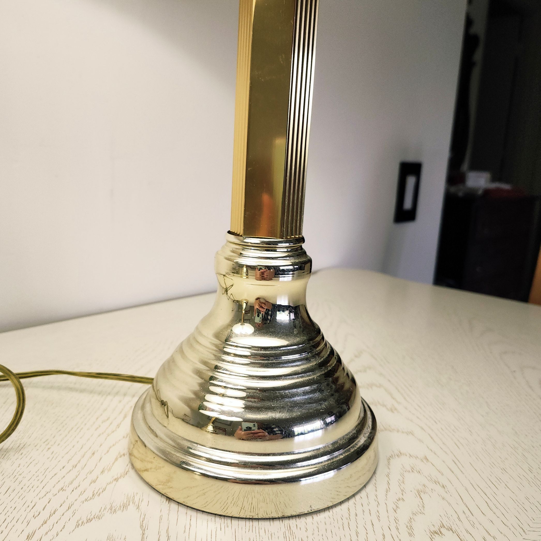 🥕Pair Gold Table Lamps with Beige Shades $25 - photo 3