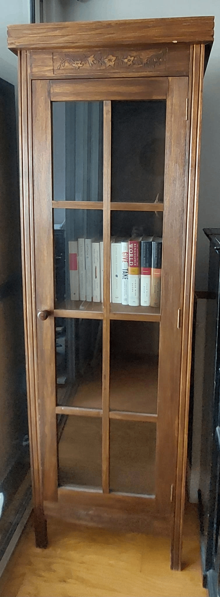 Solid Wood Glass-Door Cabinet / Bookcase