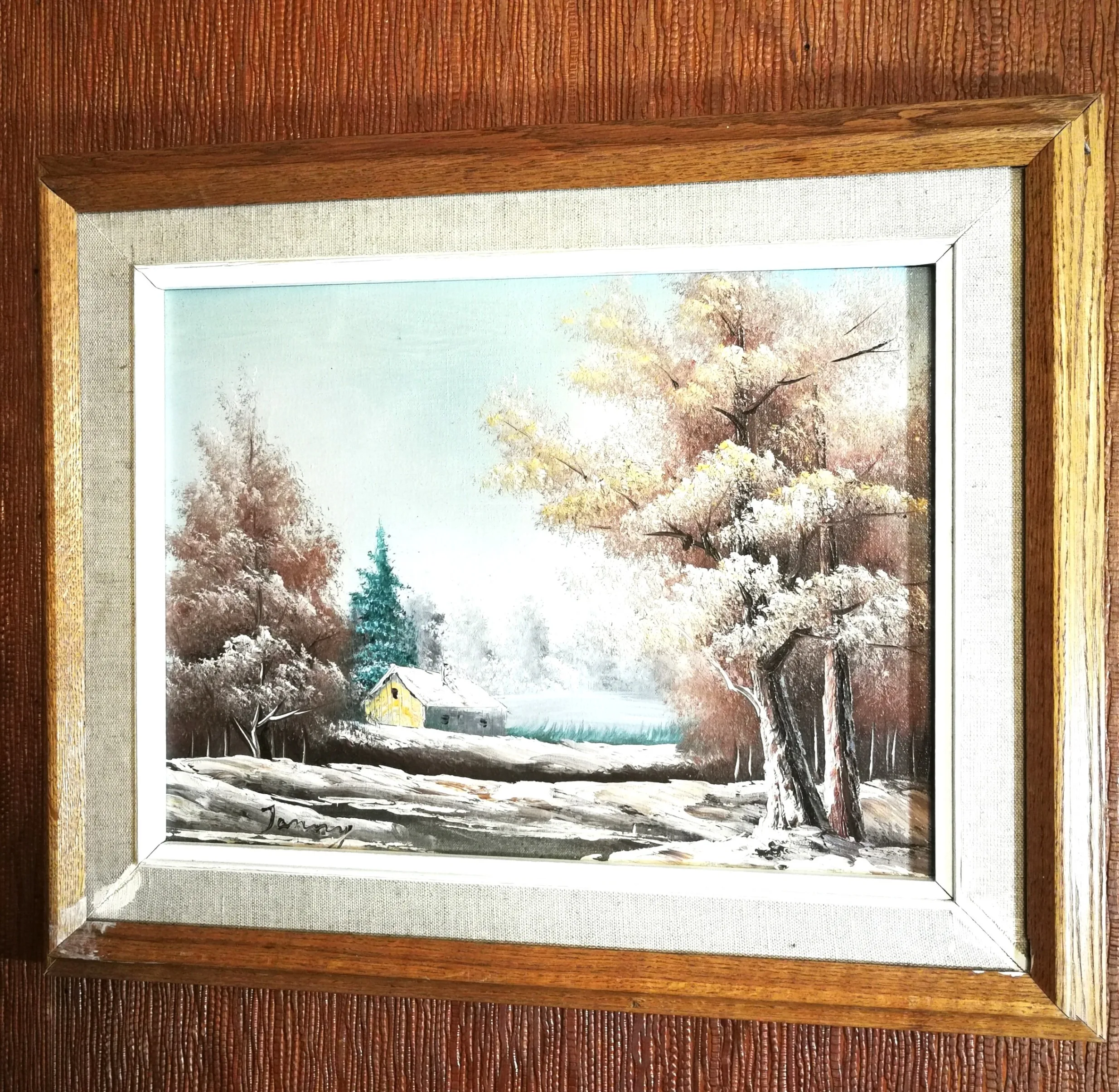 Oil Painting Countryside Landscape Signed Vintage image indicator(9)