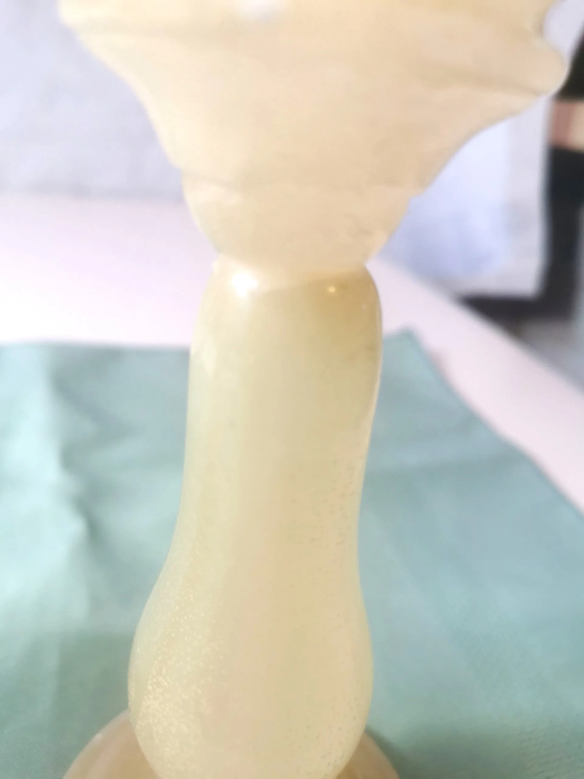 Alibaster Candle Holder Pair ONE DAMAGED Vintage Made in Italy image indicator(9)