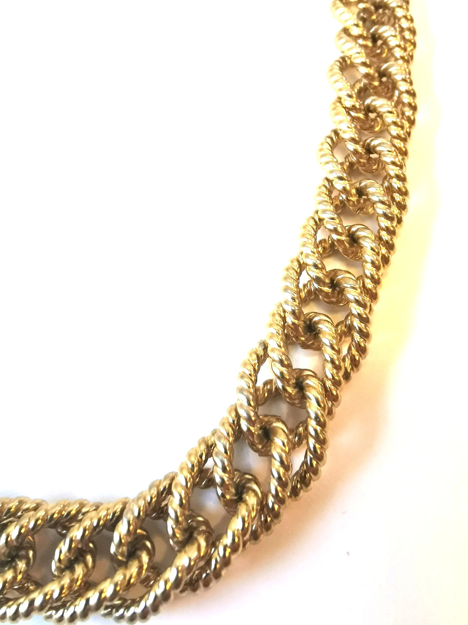 Alfred Sung Braided Gold Tone Necklace Vintage image indicator(2)
