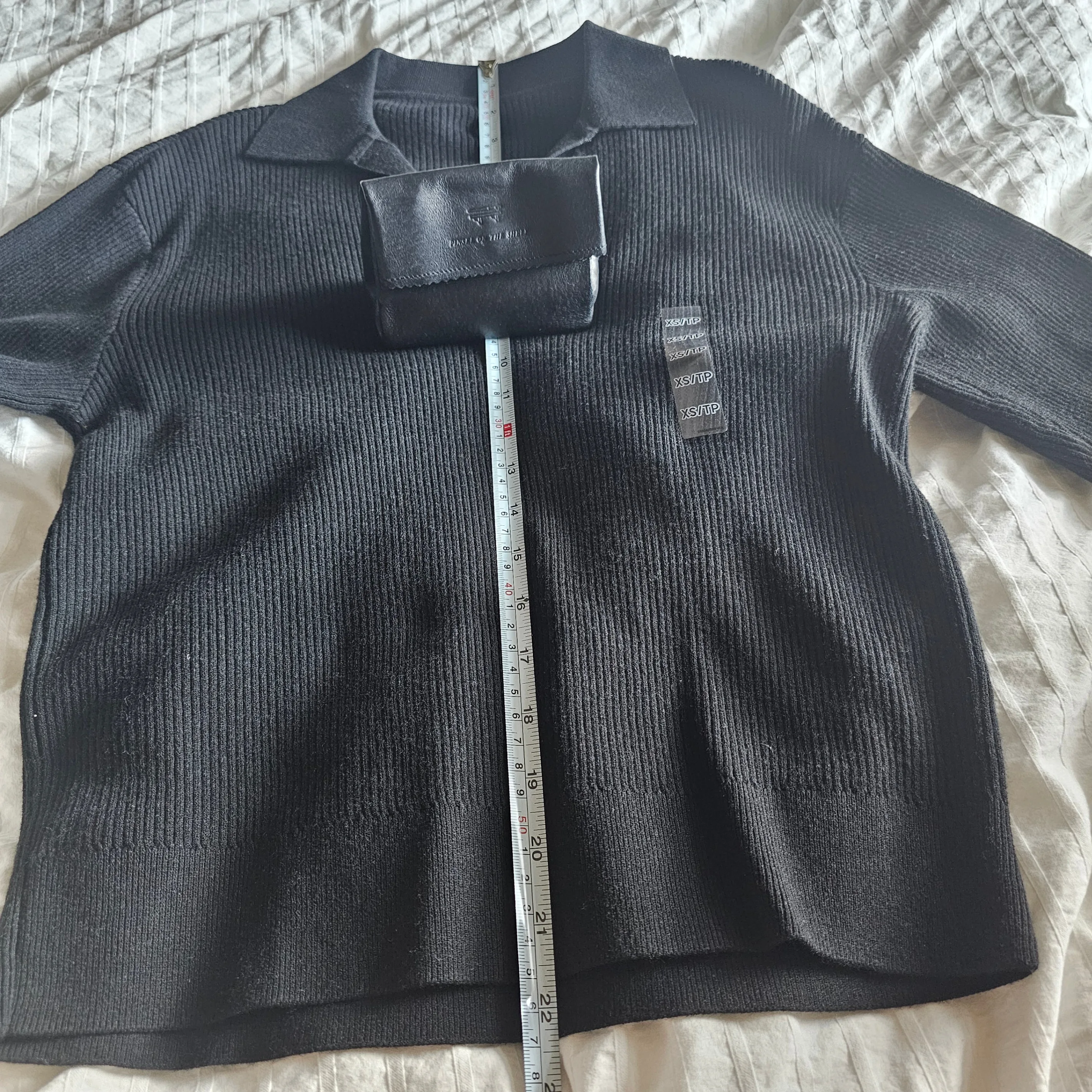 NWT Uniqlo Washable Knit Ribbed Polo Sweater - 2024 - Black - XS image indicator(7)