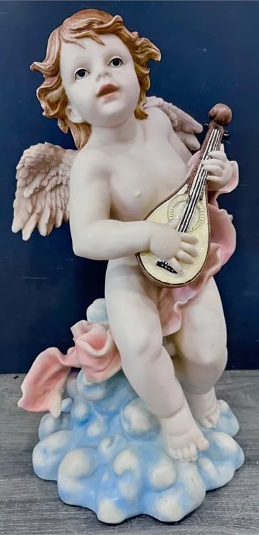 Large 21” Angel Statue – Musical Cherub on Cloud Base thumbnail