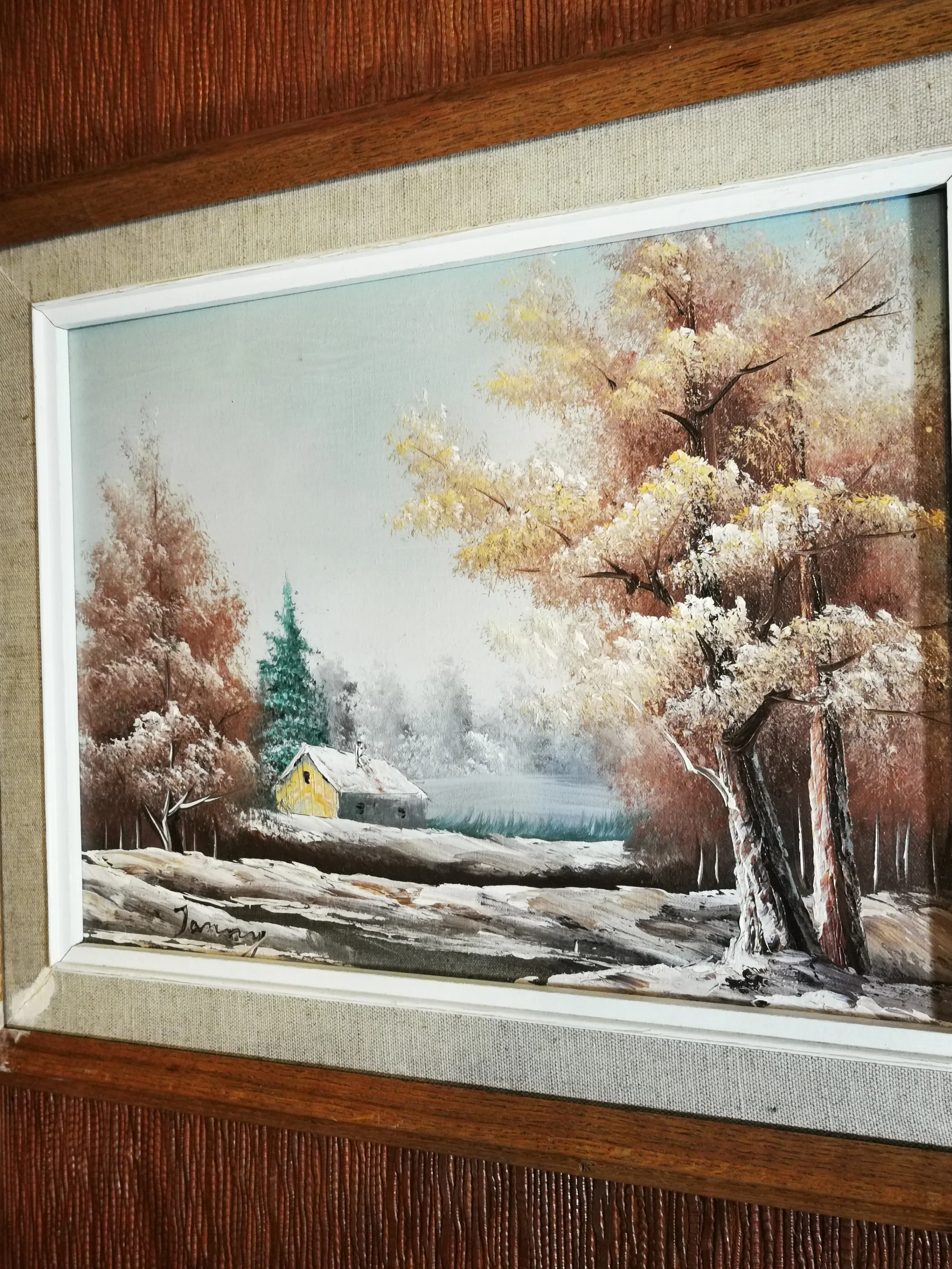 Oil Painting Countryside Landscape Signed Vintage image indicator(10)