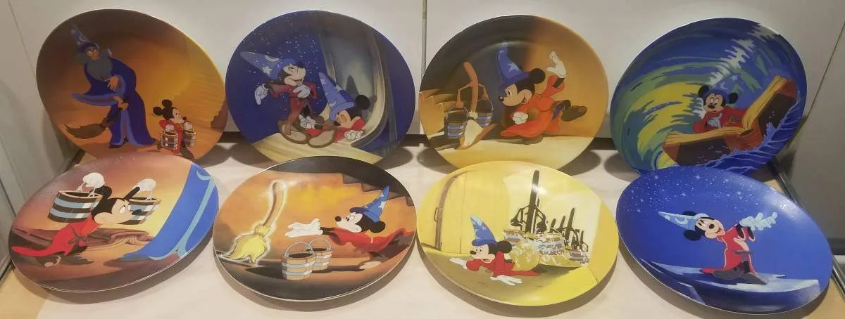 Disney Fantasia Sorcerer’s Apprentice Plates – Set of 8 (1992) thumbnail