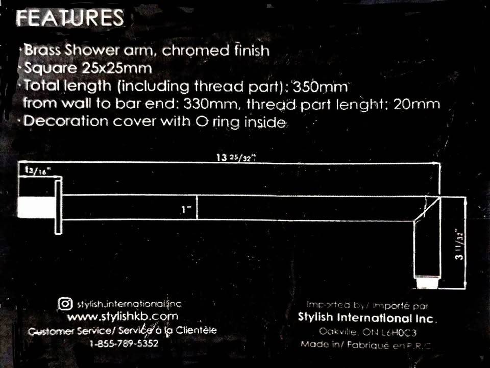 Shower Arm H-461C Stylish - photo 3