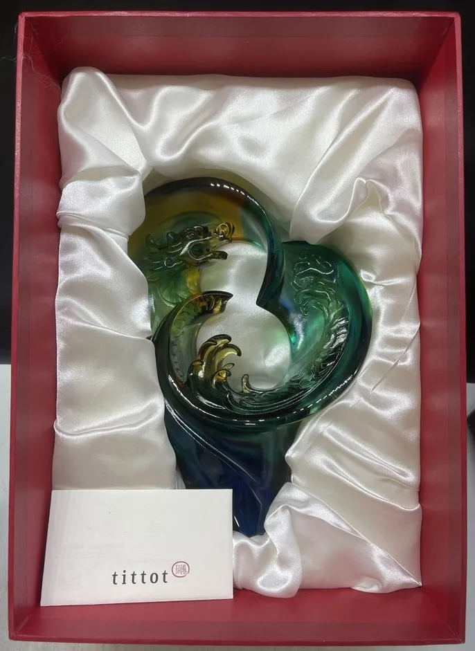Tittot Dragon Liuli Art Glass Sculpture w/ Box – 9.5” thumbnail