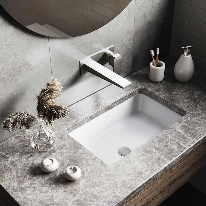 Chazohu Rectangular Modern Glossy white Bathroom Sink