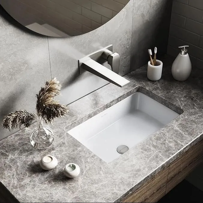 Chazohu Rectangular Modern Glossy white Bathroom Sink thumbnail