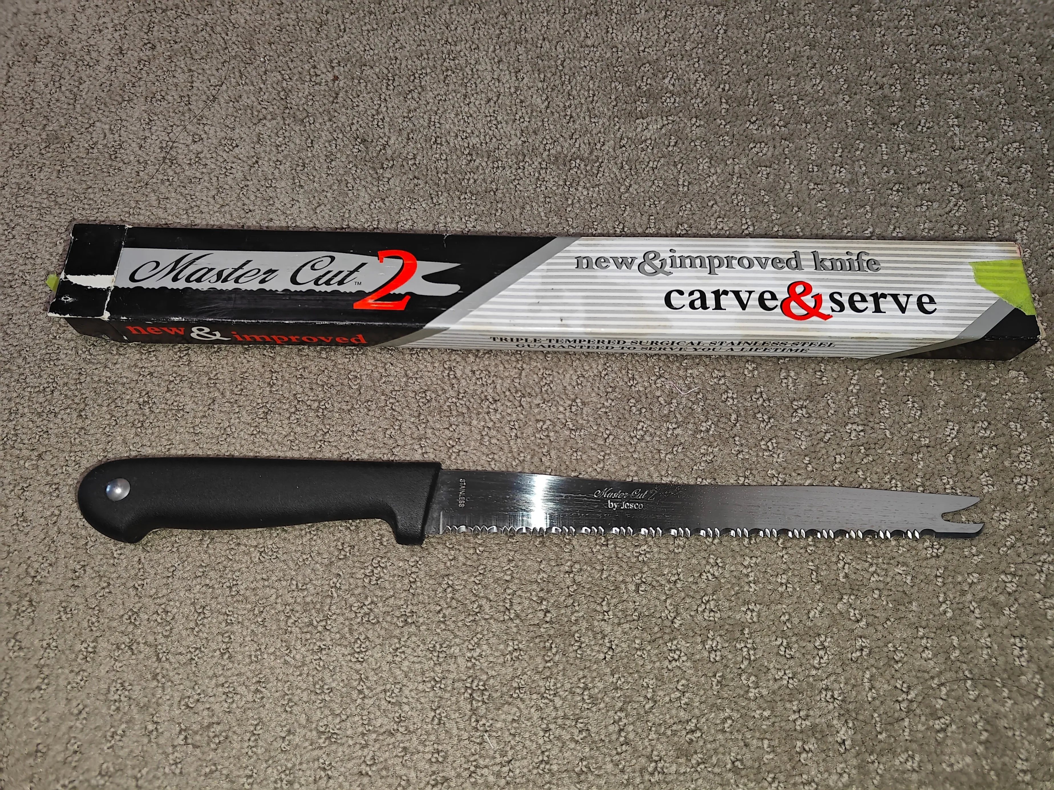 Master Cut 2 Carve & Serve 8" Kitchen Serrated Knife by Jesco thumbnail