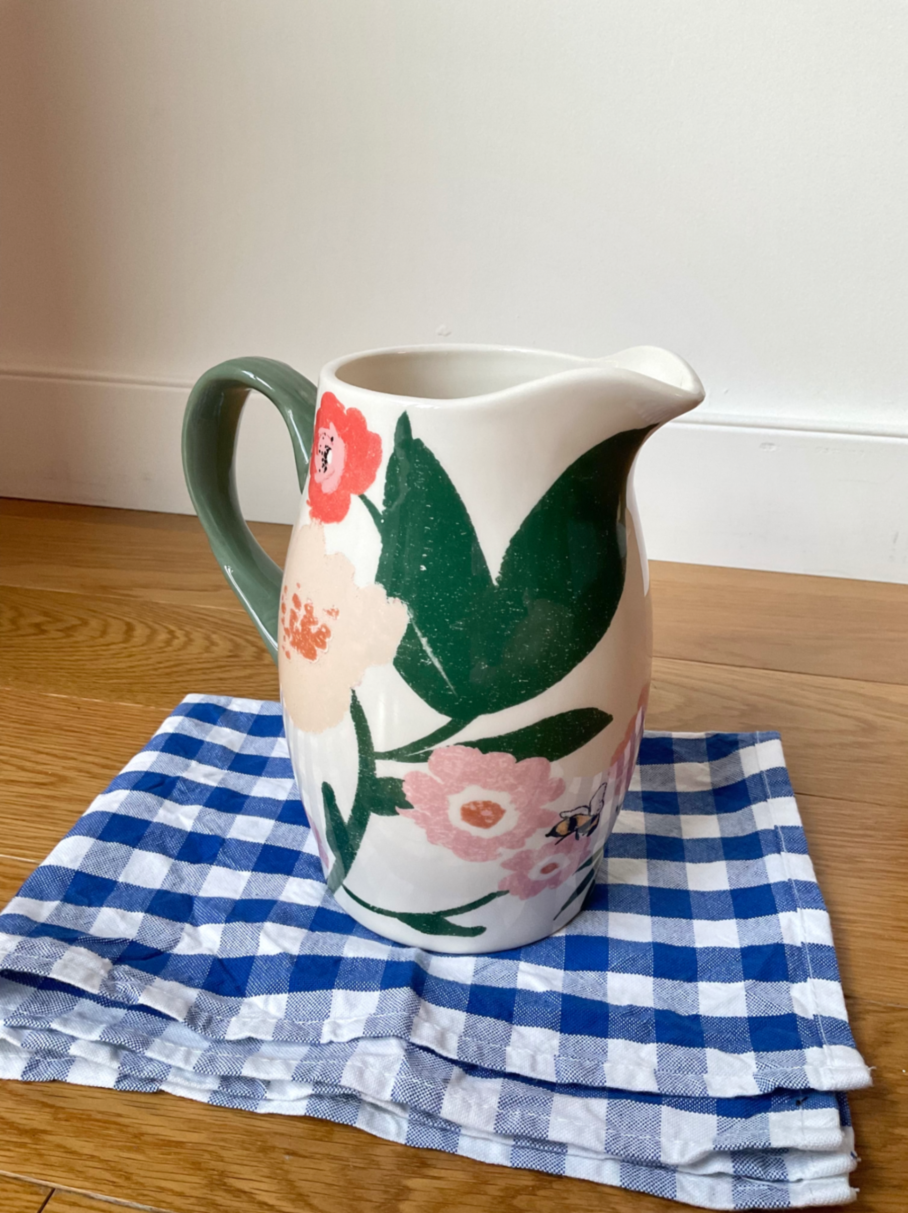 Floral Stoneware Pitcher - photo 2