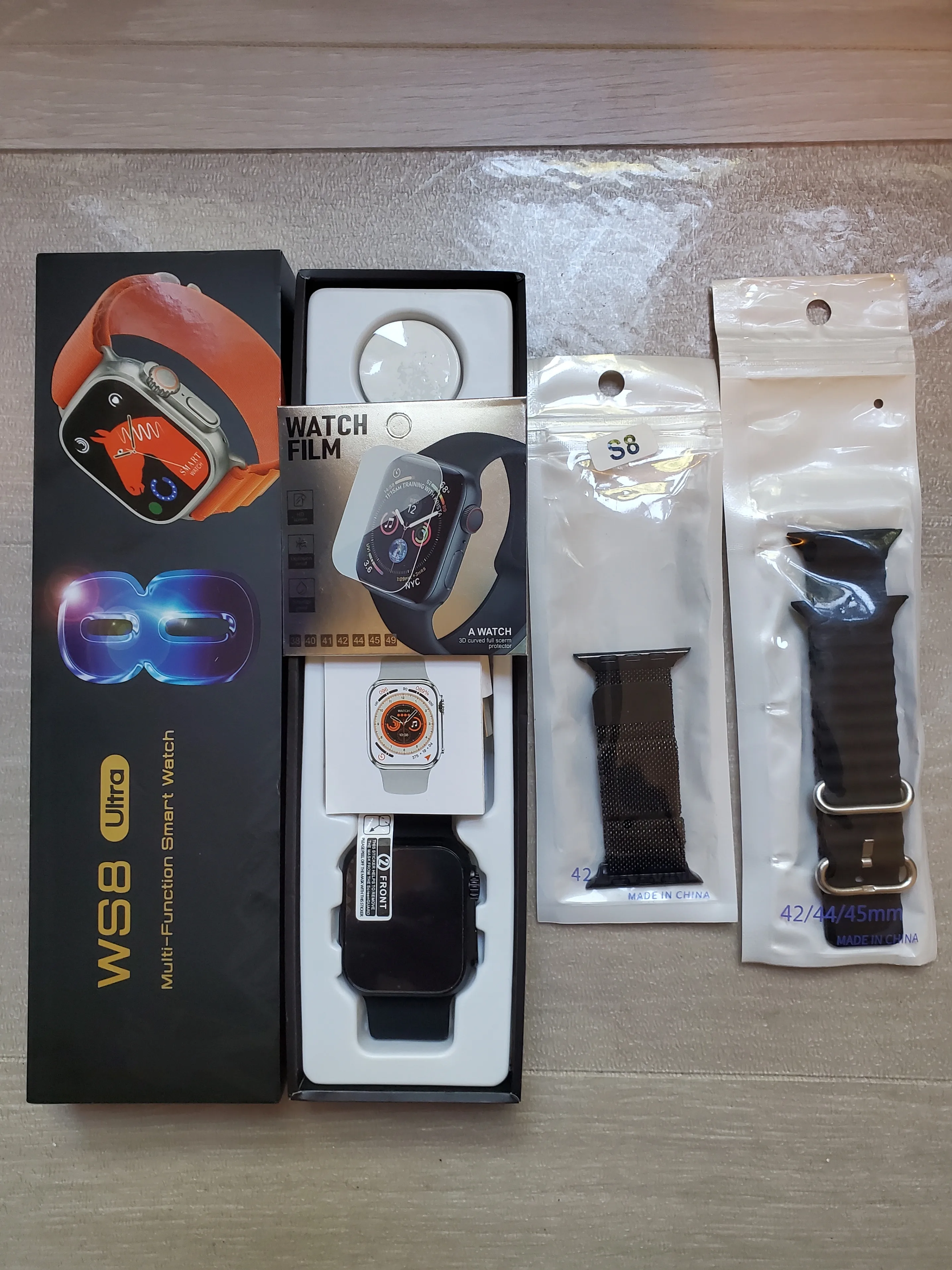 WS8 Ultra Smartwatch w/Wireless Charger NFC Bluetooth Watches thumbnail