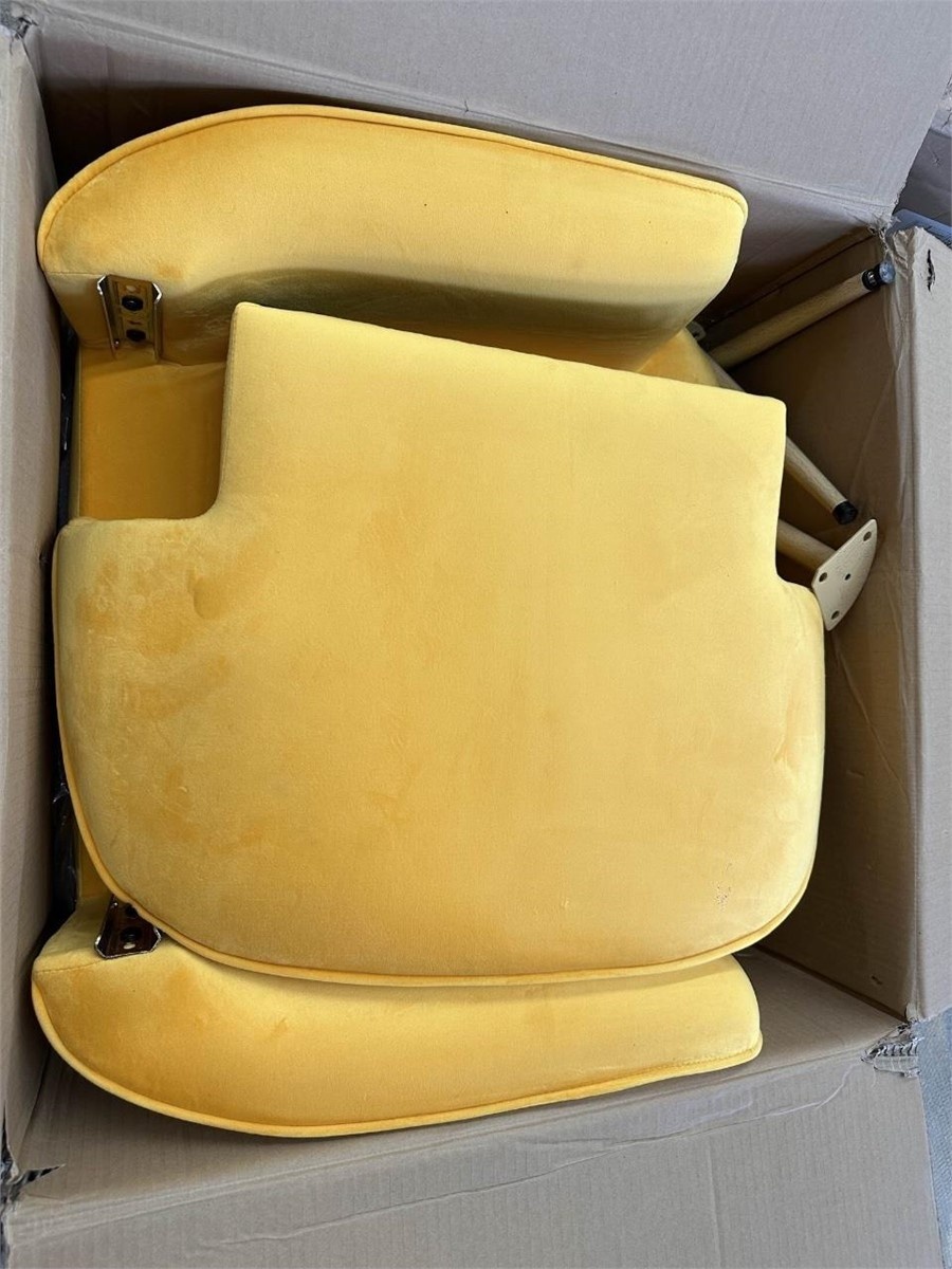 Modern Accent Chair, Velvet-Touch Fabric-Yellow - photo 3